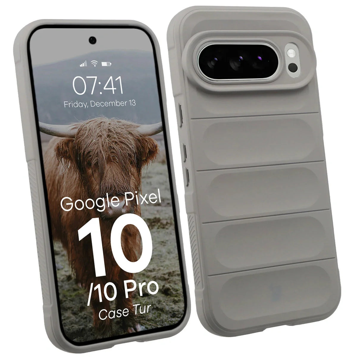 Robuste Handyhülle für Google Pixel 10 / 10 Pro, Bizon Case Tur, Hellgrau