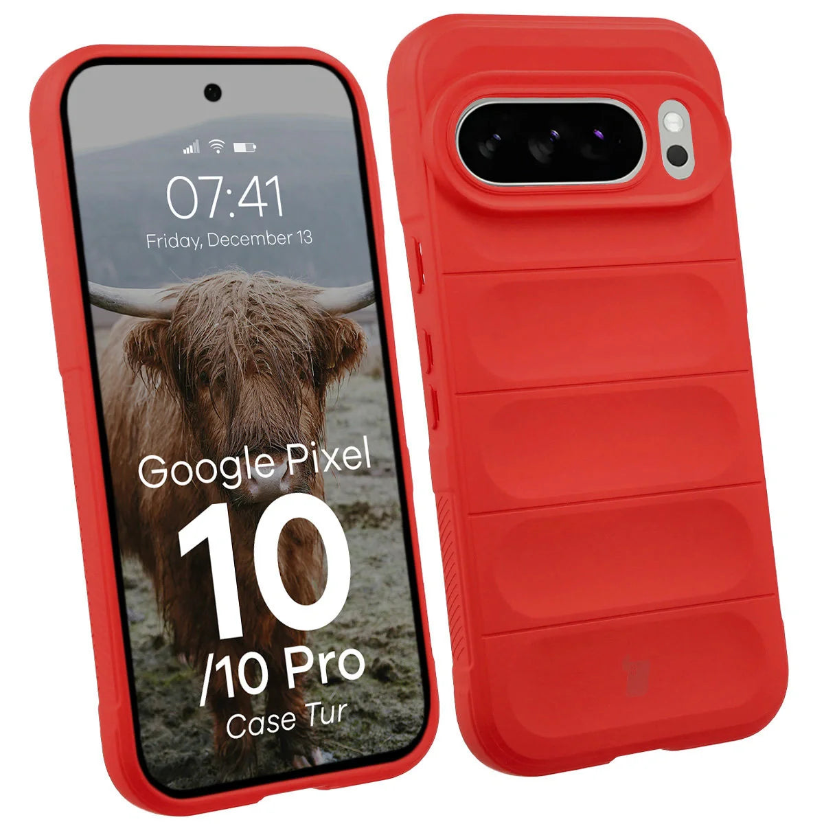 Robuste Handyhülle für Google Pixel 10 / 10 Pro, Bizon Case Tur, Rot