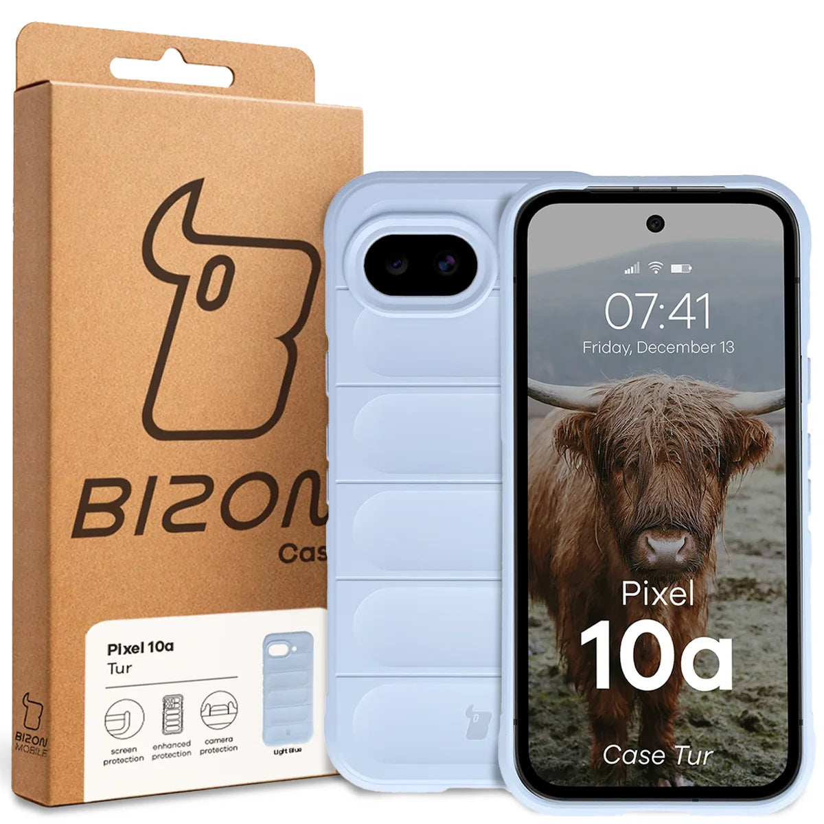 Robuste Handyhülle für Google Pixel 10a, Bizon Case Tur, Hellblau