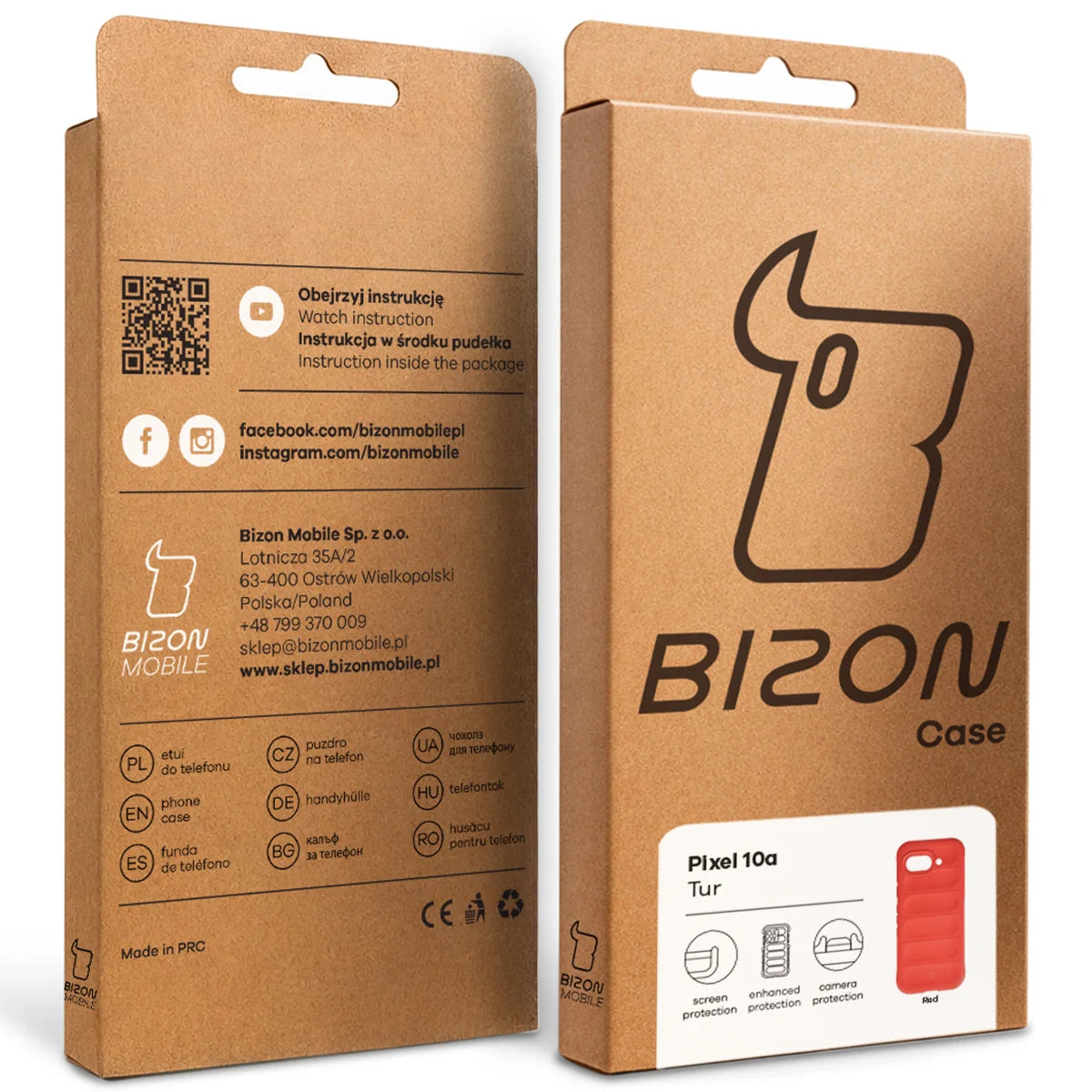 Robuste Handyhülle für Google Pixel 10a, Bizon Case Tur, Rot
