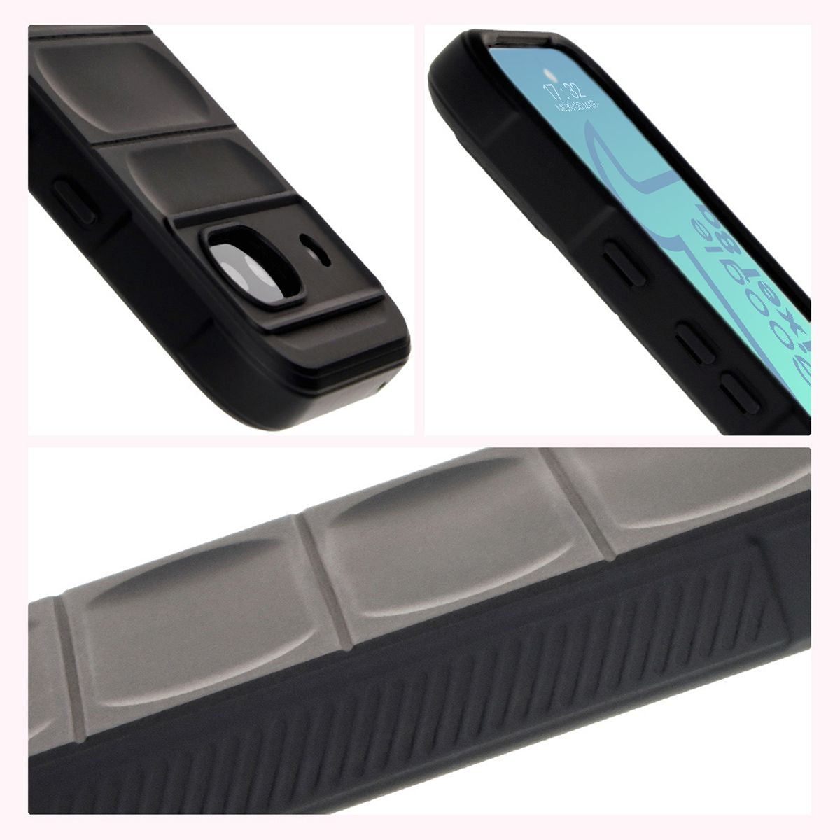 Robuste Handyhülle für Google Pixel 8a, Bizon Case Tur, Schwarz