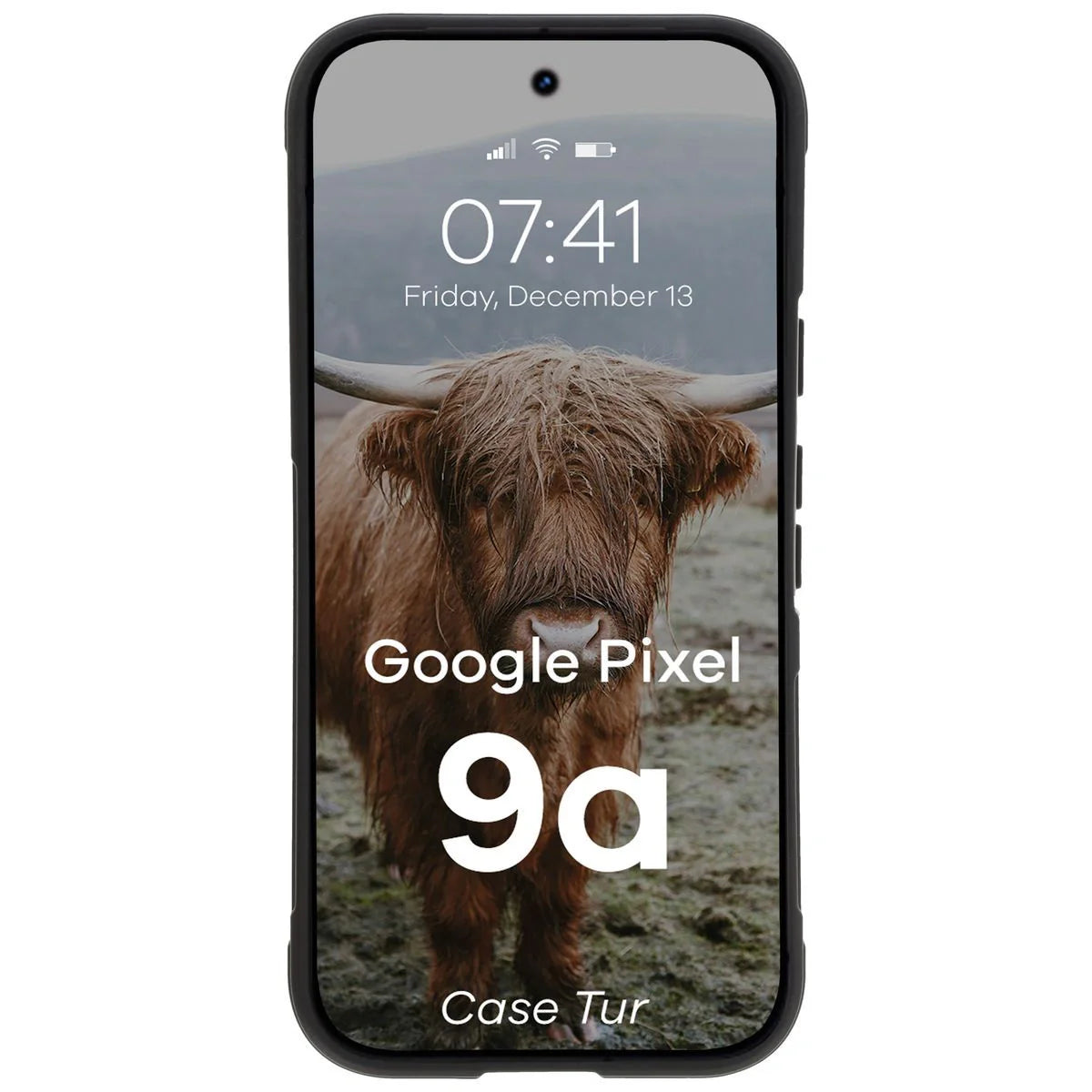 Robuste Handyhülle für Google Pixel 9a, Bizon Case Tur, Schwarz