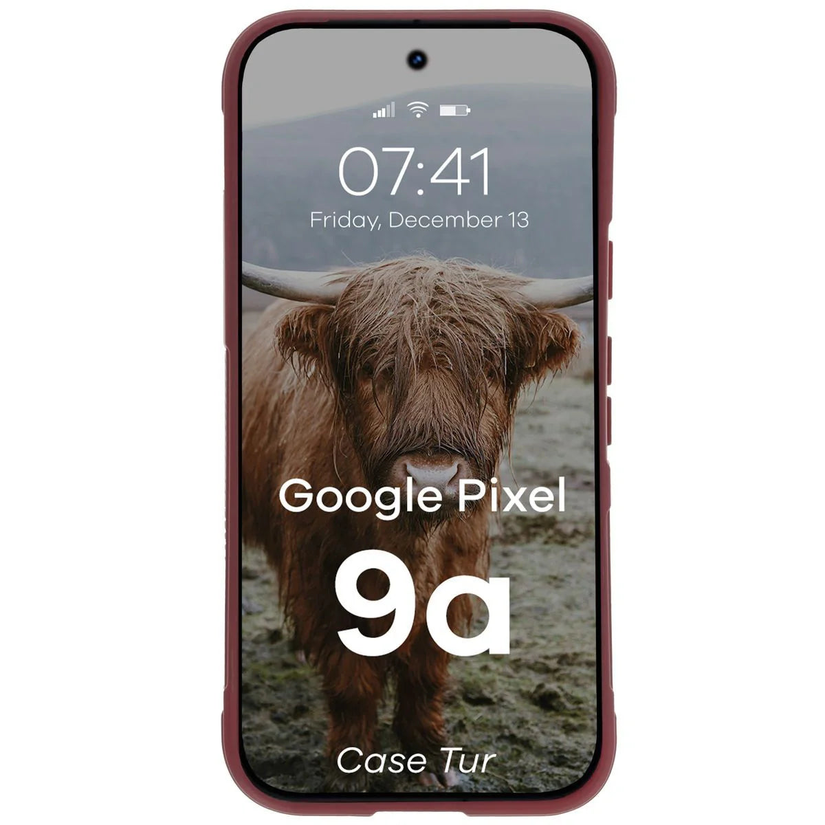 Robuste Handyhülle für Google Pixel 9a, Bizon Case Tur, Burgunderrot