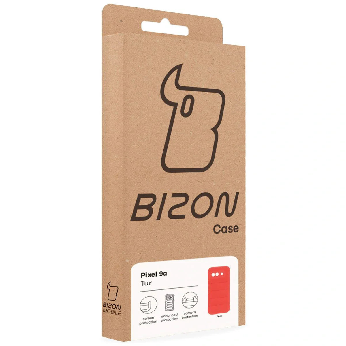 Robuste Handyhülle für Google Pixel 9a, Bizon Case Tur, Rot