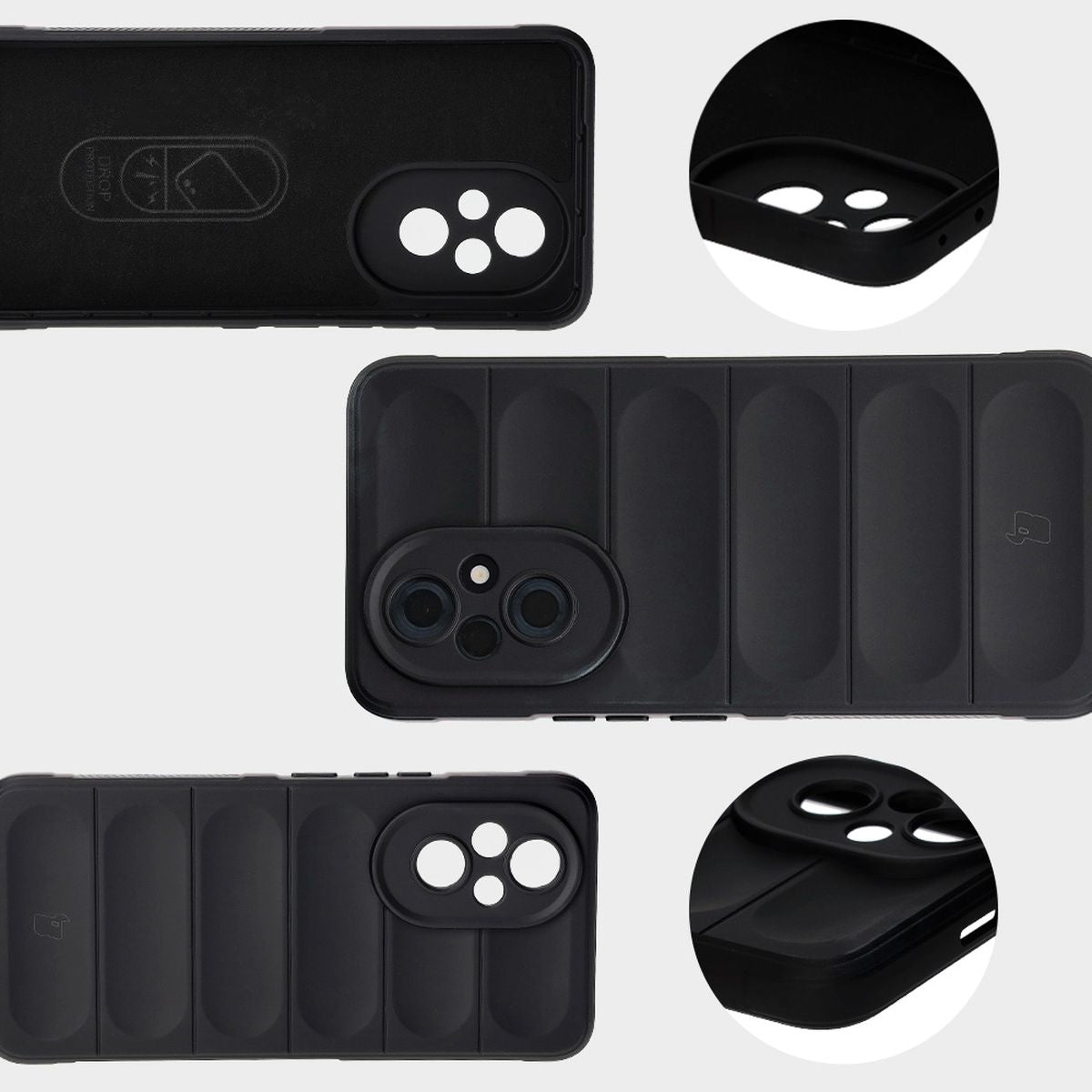 Robuste Handyhülle für Honor 200, Bizon Case Tur, Schwarz