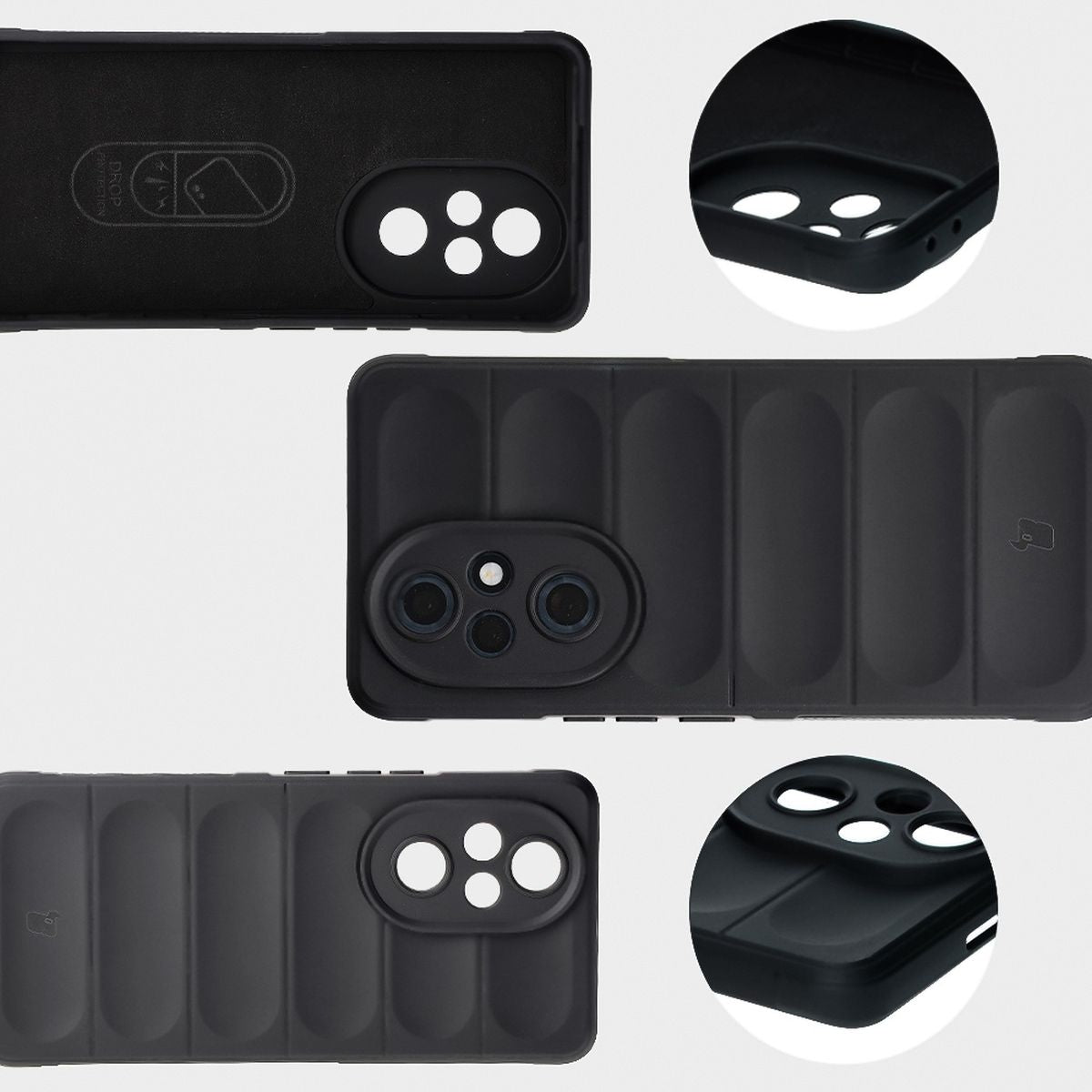 Robuste Handyhülle für Honor 200 Pro, Bizon Case Tur, Schwarz