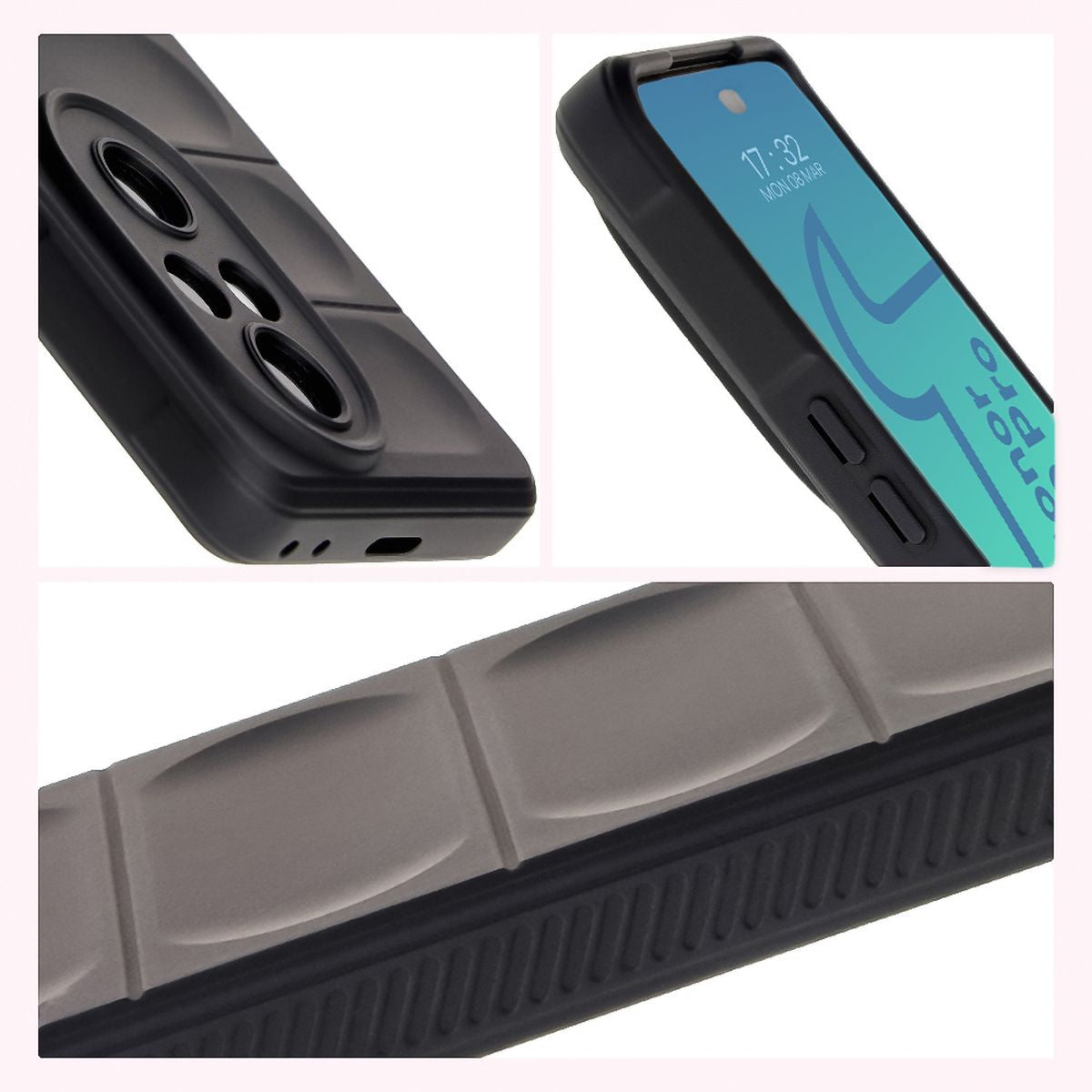 Robuste Handyhülle für Honor 200 Pro, Bizon Case Tur, Schwarz