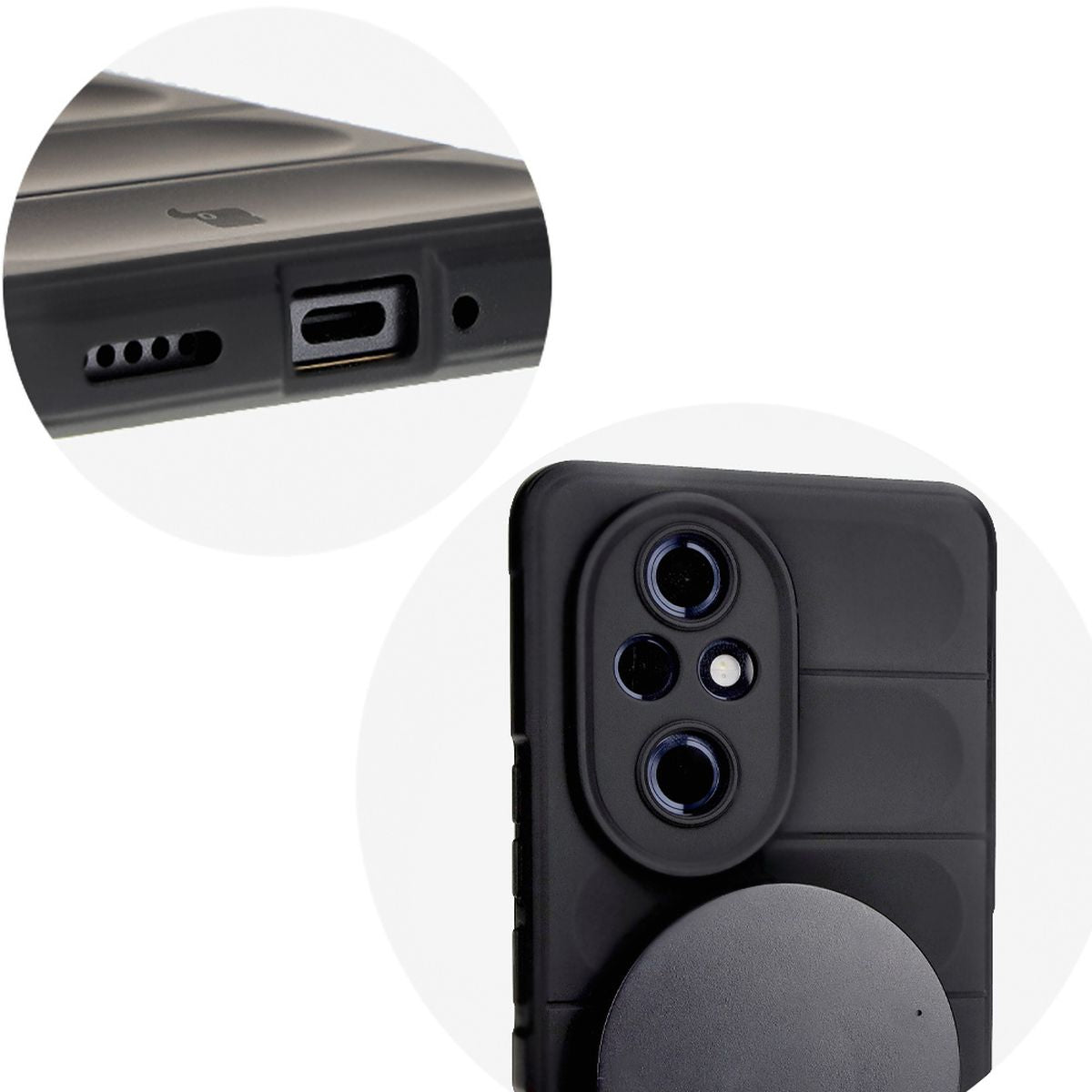 Robuste Handyhülle für Honor 200 Pro, Bizon Case Tur, Schwarz