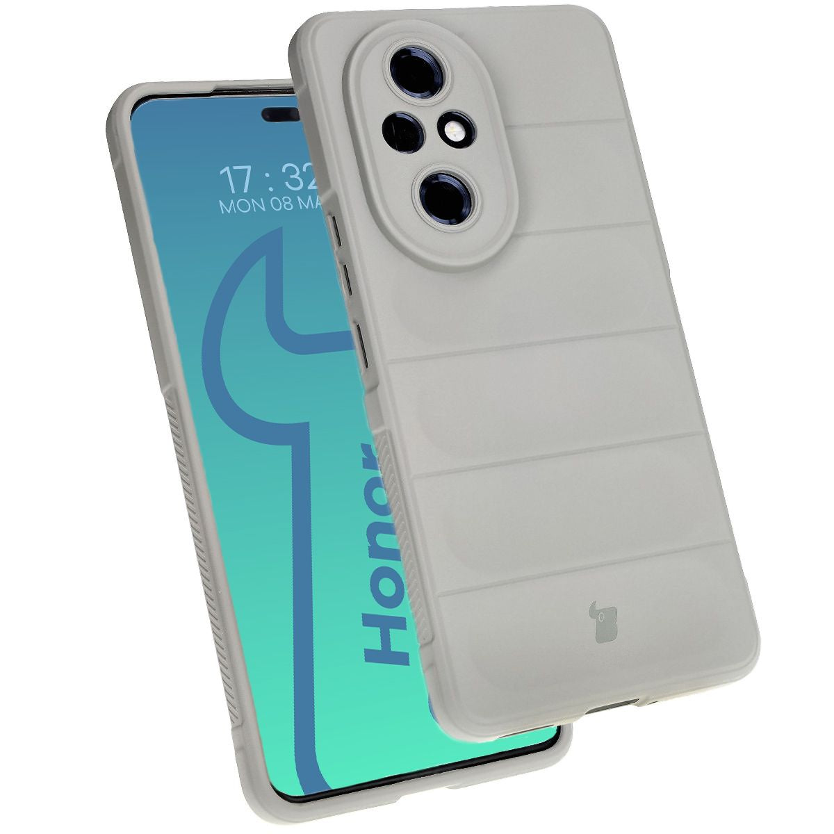 Robuste Handyhülle für Honor 200 Pro, Bizon Case Tur, Hellgrau