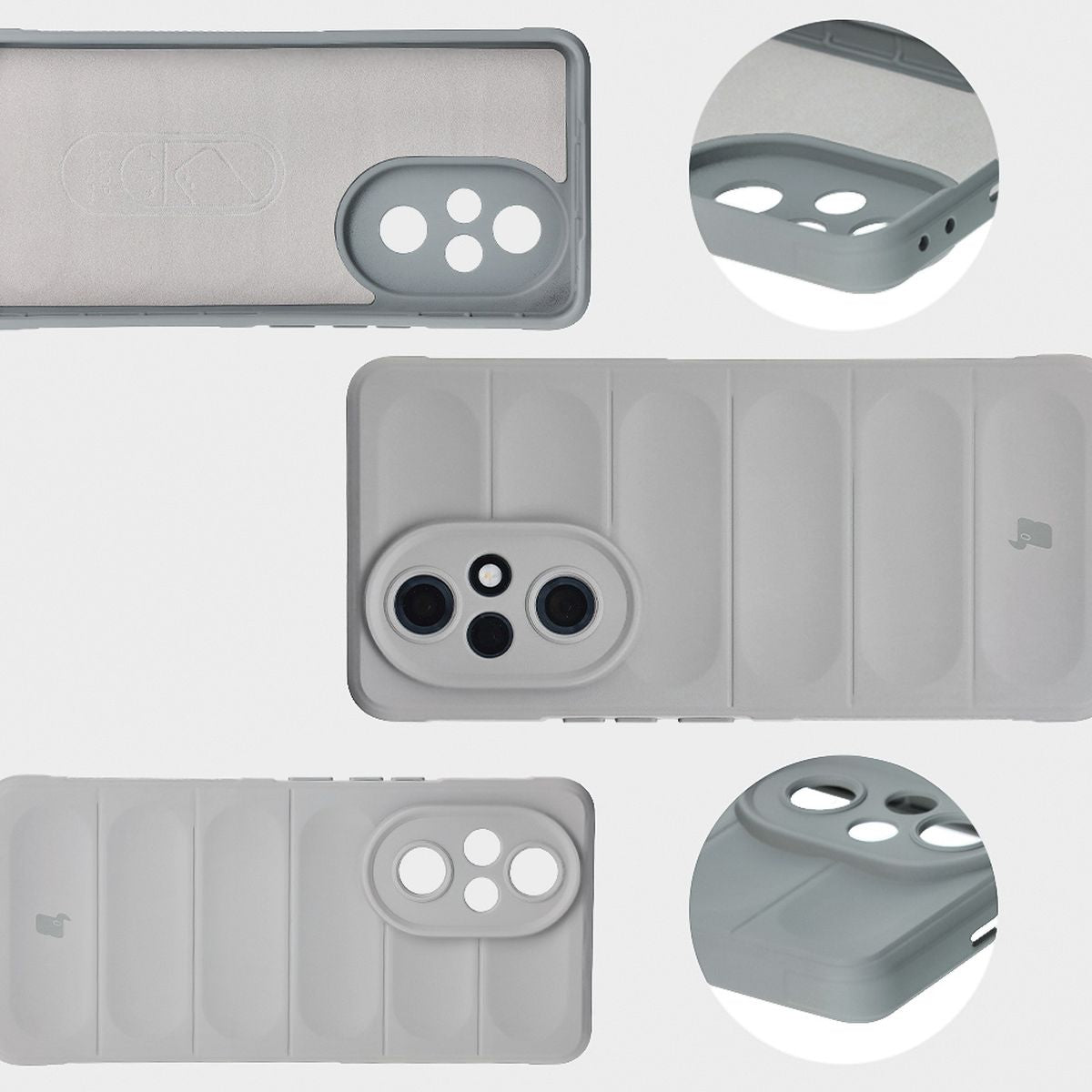 Robuste Handyhülle für Honor 200 Pro, Bizon Case Tur, Hellgrau