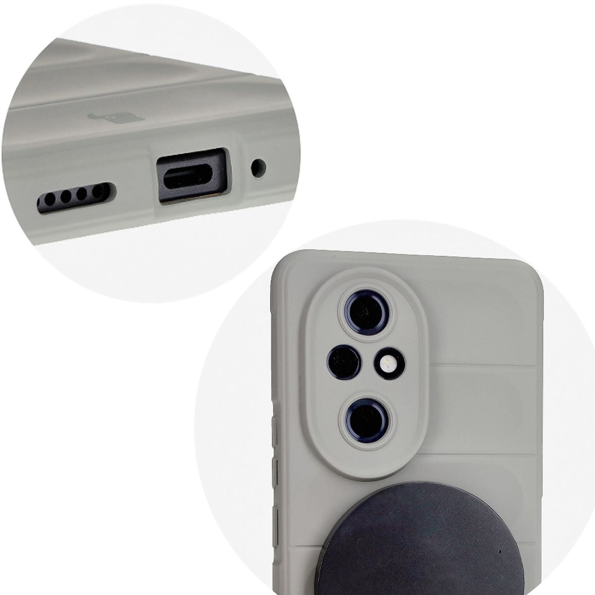 Robuste Handyhülle für Honor 200 Pro, Bizon Case Tur, Hellgrau