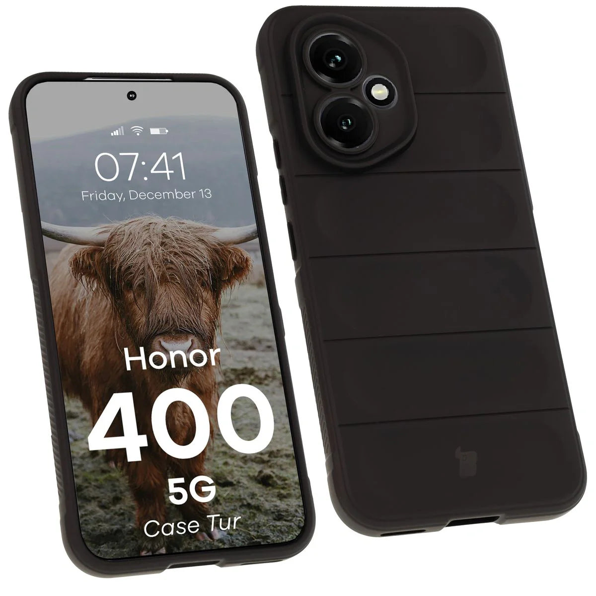 Robuste Handyhülle für Honor 400, Bizon Case Tur, Schwarz