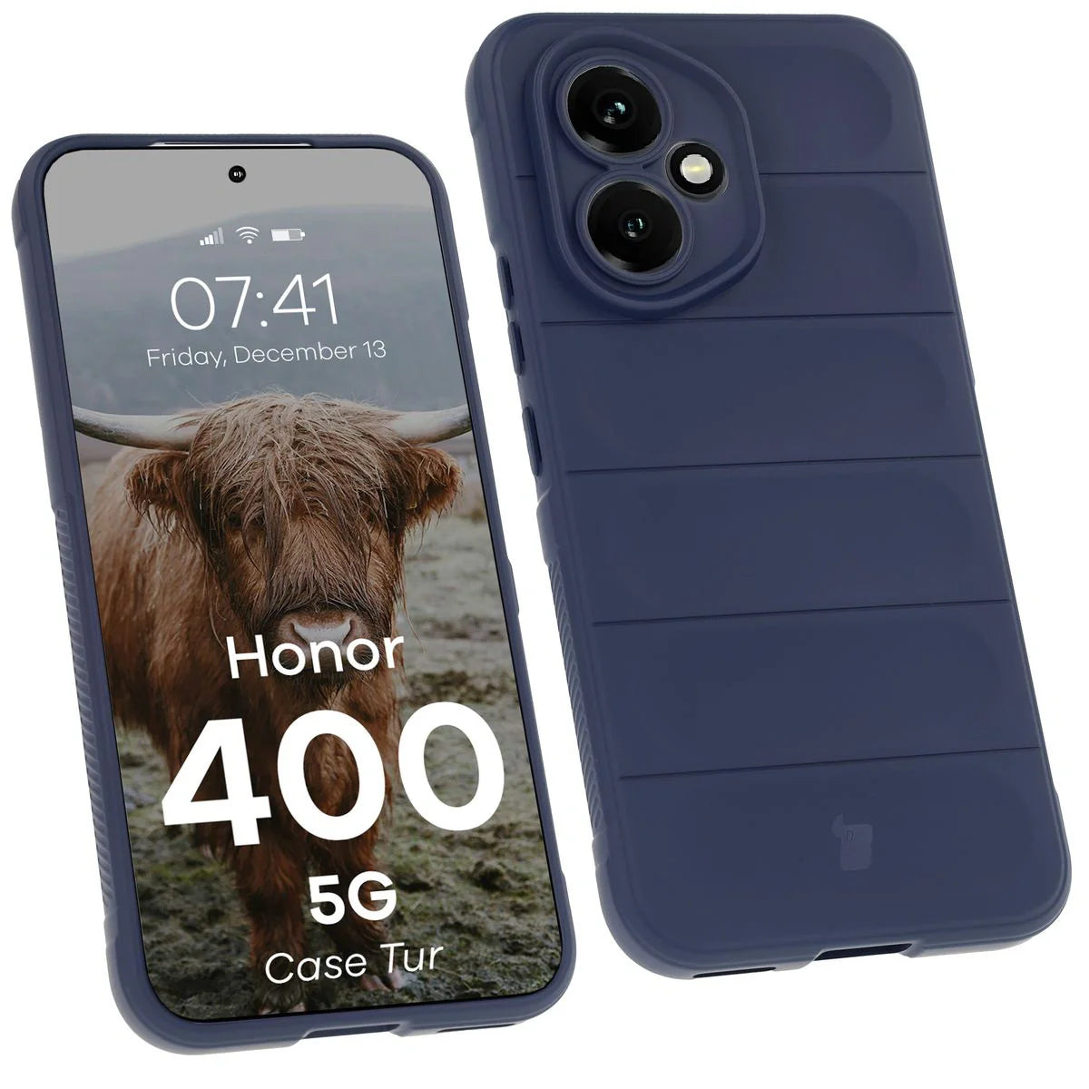 Robuste Handyhülle für Honor 400, Bizon Case Tur, Dunkelblau