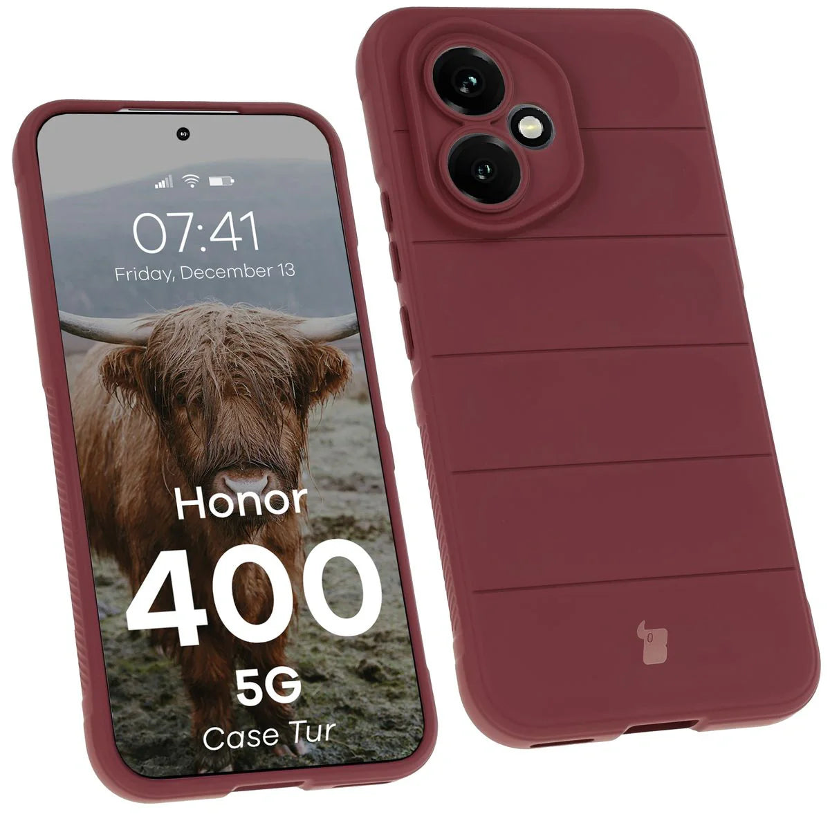Robuste Handyhülle für Honor 400, Bizon Case Tur, Burgunderrot