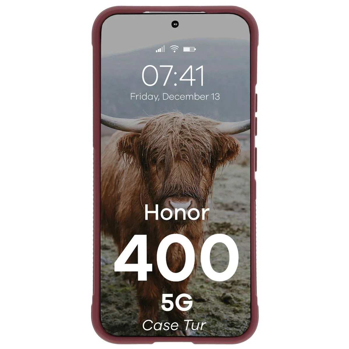 Robuste Handyhülle für Honor 400, Bizon Case Tur, Burgunderrot