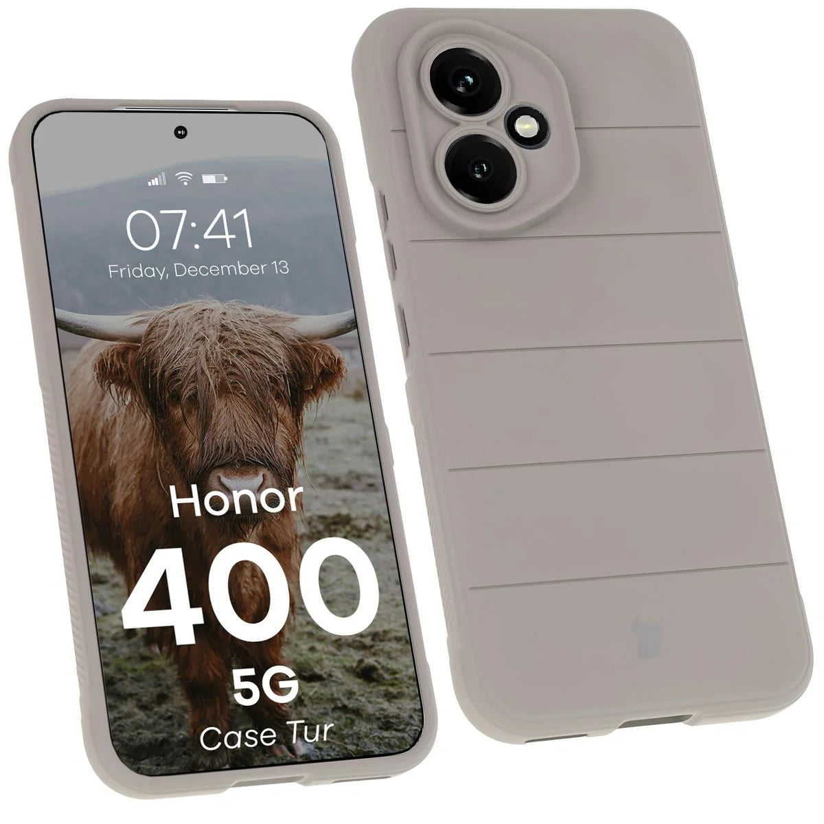 Robuste Handyhülle für Honor 400, Bizon Case Tur, Hellgrau