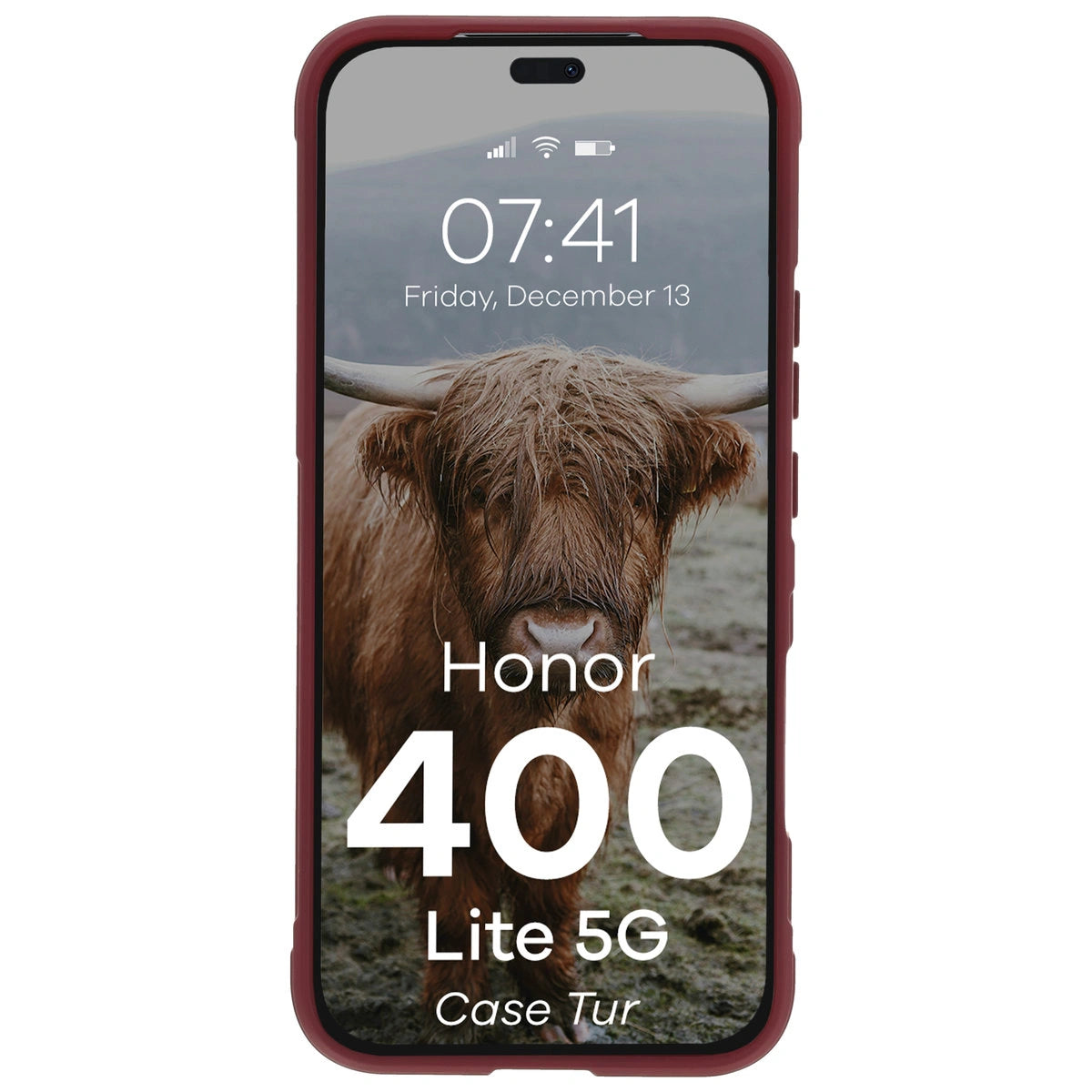 Robuste Handyhülle für Honor 400 Lite, Bizon Case Tur, Burgunderrot
