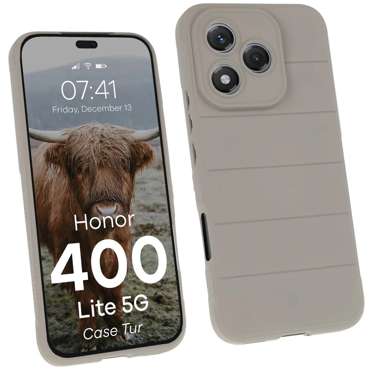 Robuste Handyhülle für Honor 400 Lite, Bizon Case Tur, Hellgrau
