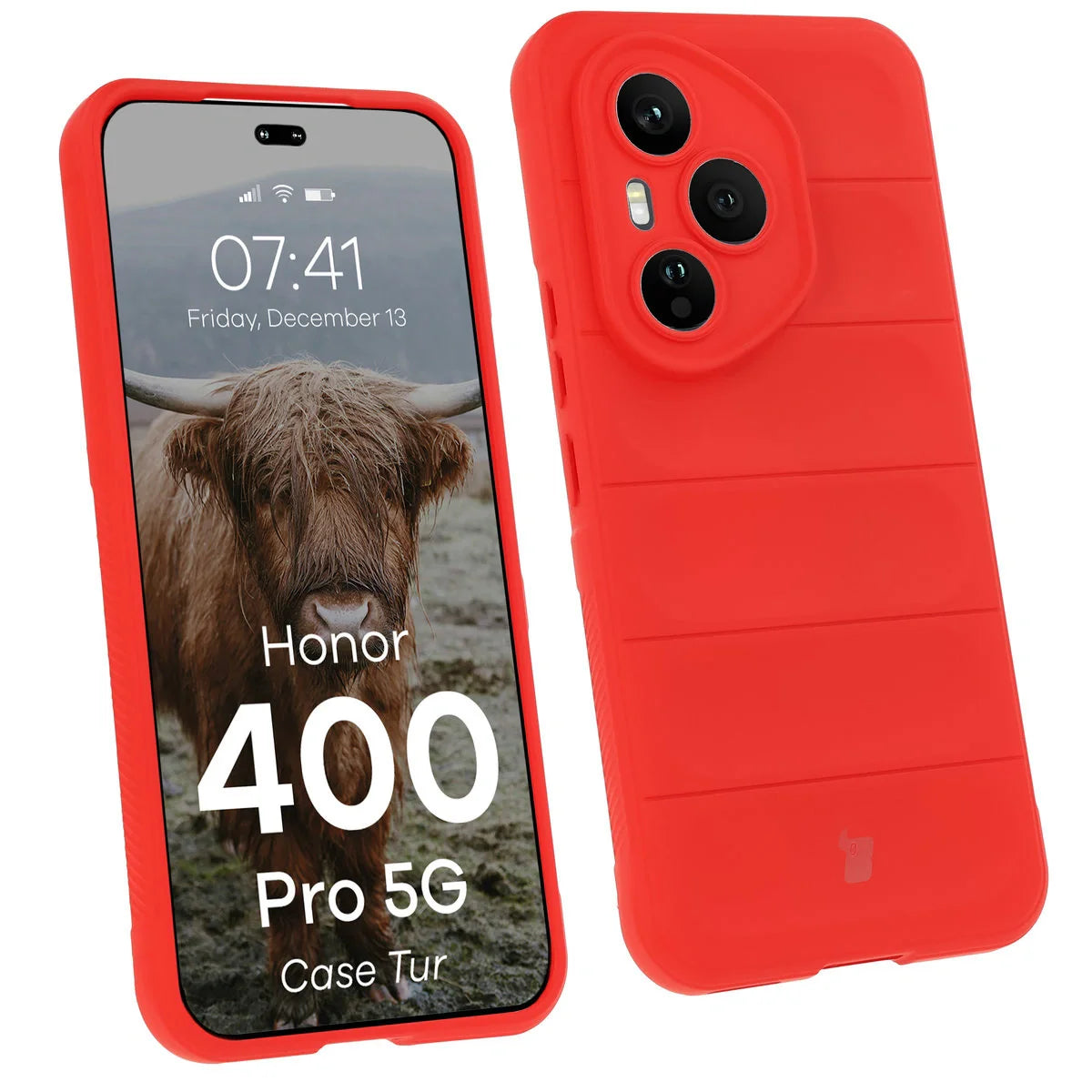 Robuste Handyhülle für Honor 400 Pro, Bizon Case Tur, Rot