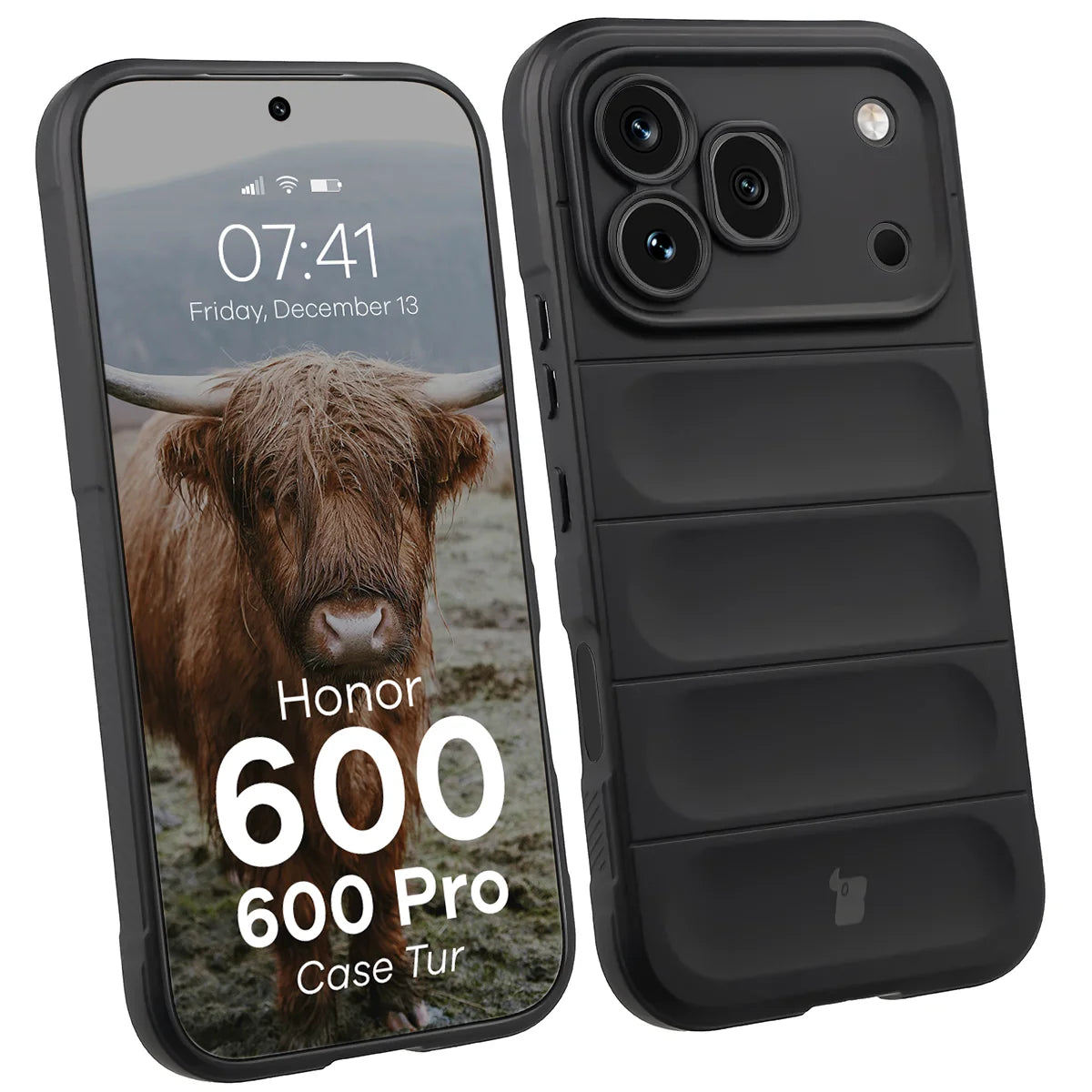 Robuste Handyhülle für Honor 600 5G / 600 Pro 5G, Bizon Case Tur, Schwarz