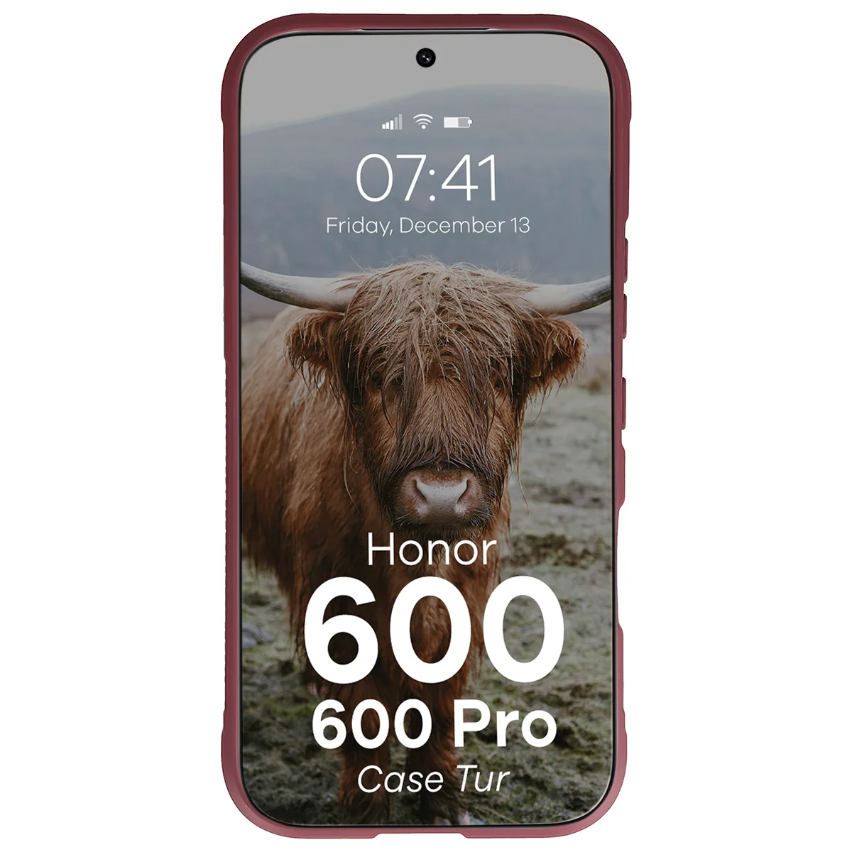 Robuste Handyhülle für Honor 600 5G / 600 Pro 5G, Bizon Case Tur, Burgunderrot