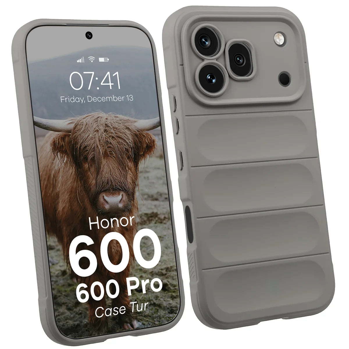 Robuste Handyhülle für Honor 600 5G / 600 Pro 5G, Bizon Case Tur, Hellgrau