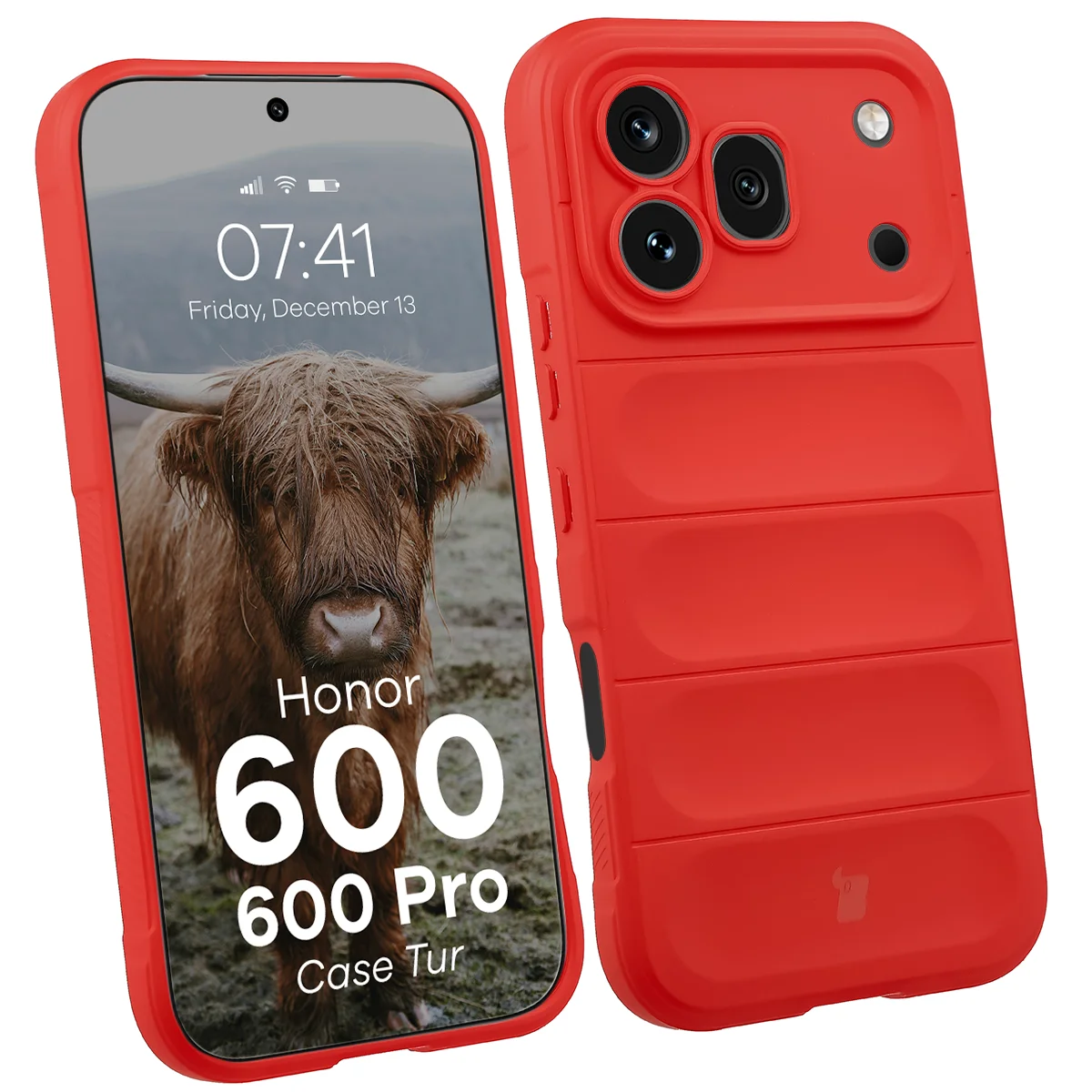 Robuste Handyhülle für Honor 600 5G / 600 Pro 5G, Bizon Case Tur, Rot