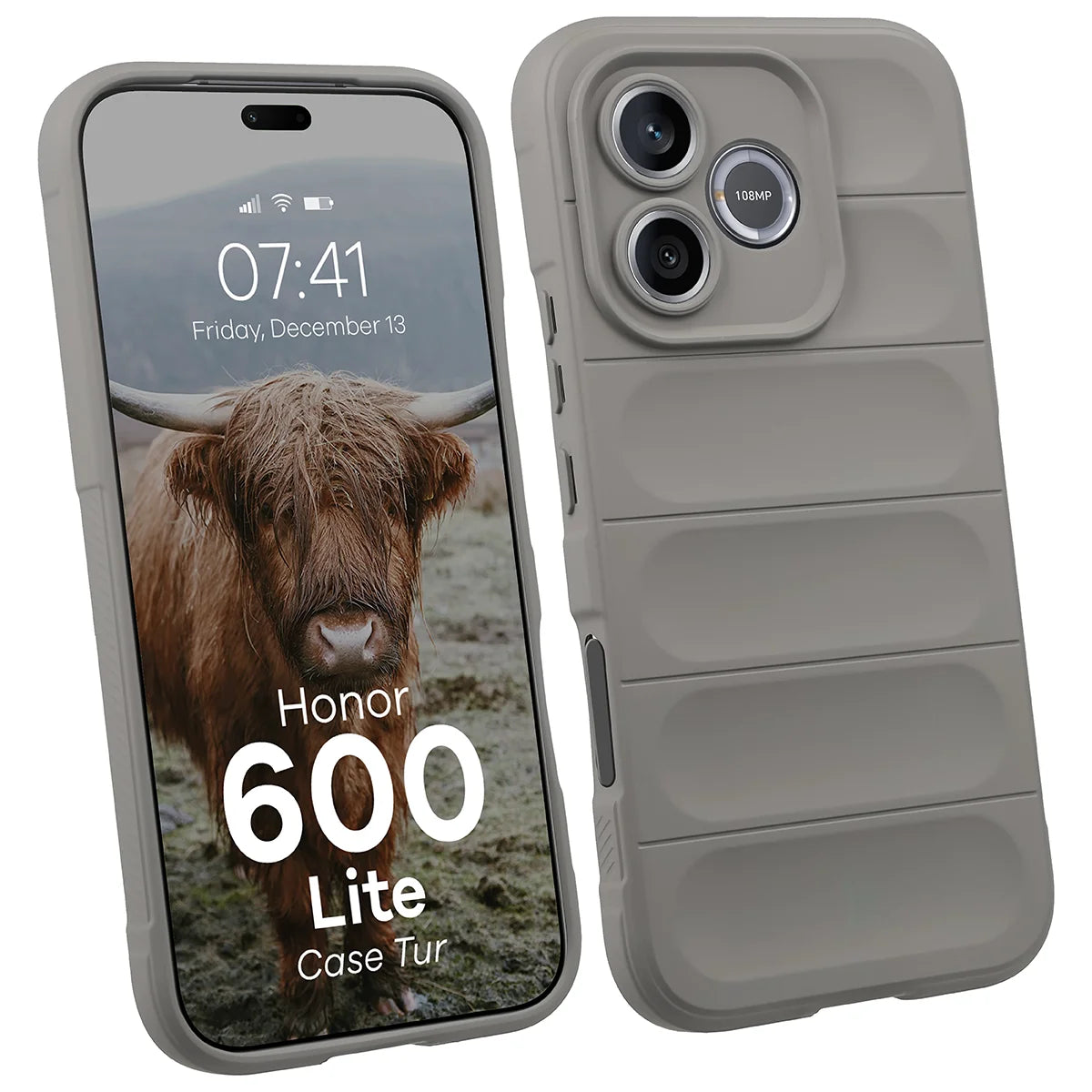 Robuste Handyhülle für Honor 600 Lite 5G, Bizon Case Tur, Hellgrau