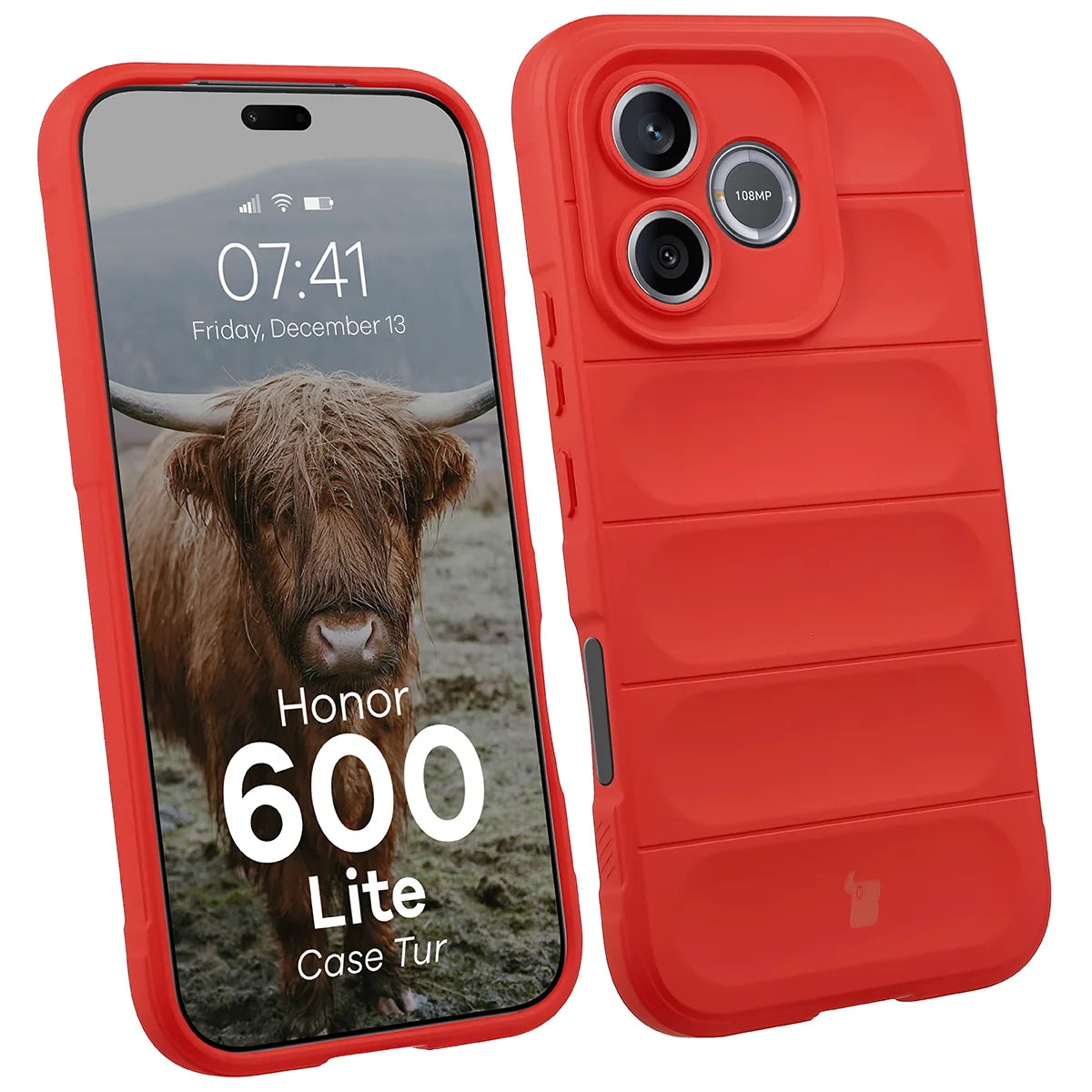 Robuste Handyhülle für Honor 600 Lite 5G, Bizon Case Tur, Rot