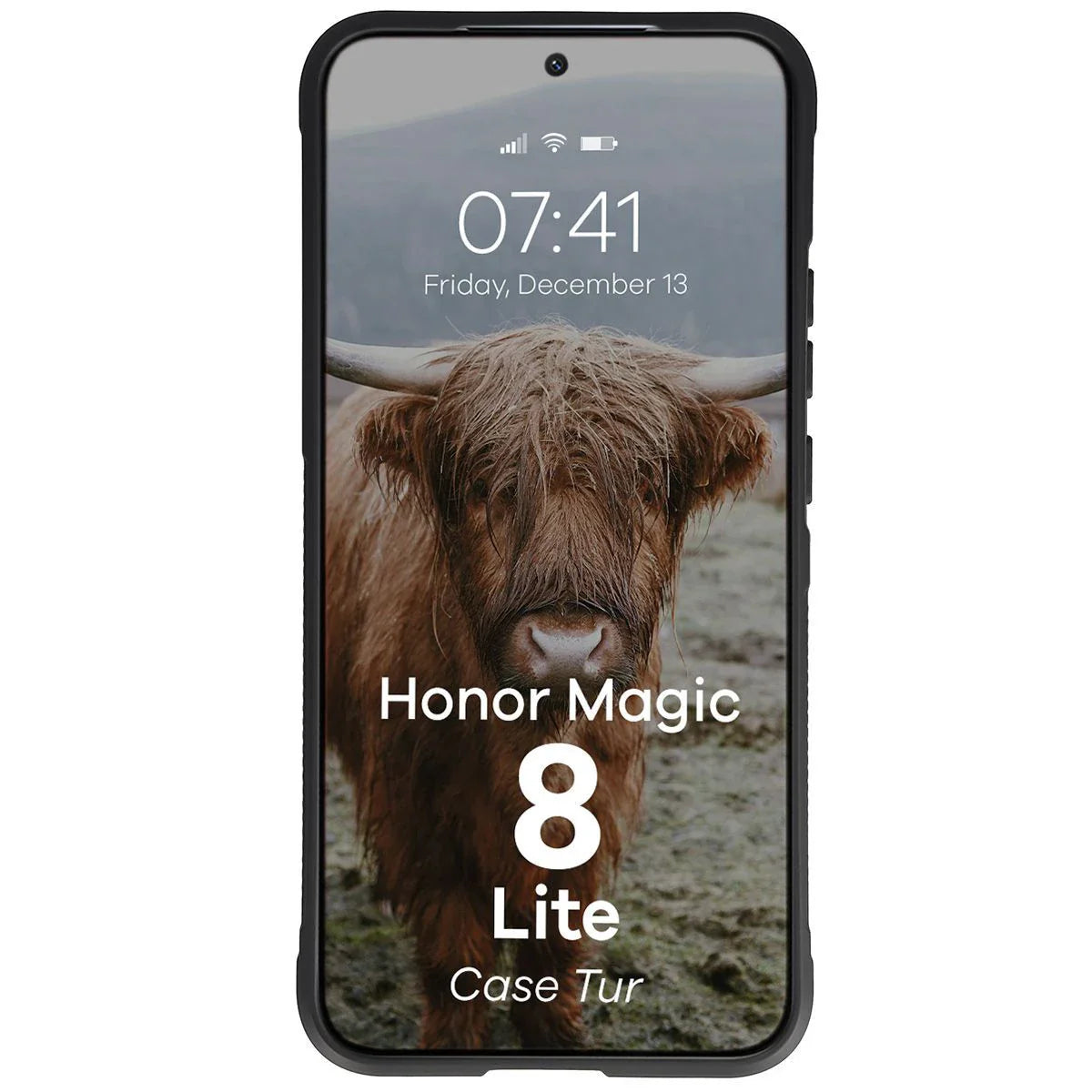 Robuste Handyhülle für Honor Magic8 Lite, Bizon Case Tur, Schwarz