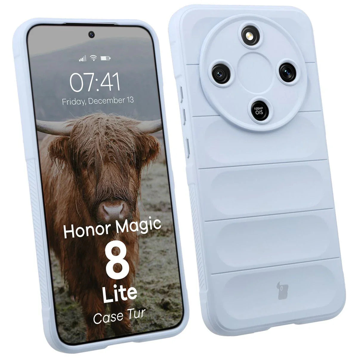 Robuste Handyhülle für Honor Magic8 Lite, Bizon Case Tur, Hellblau