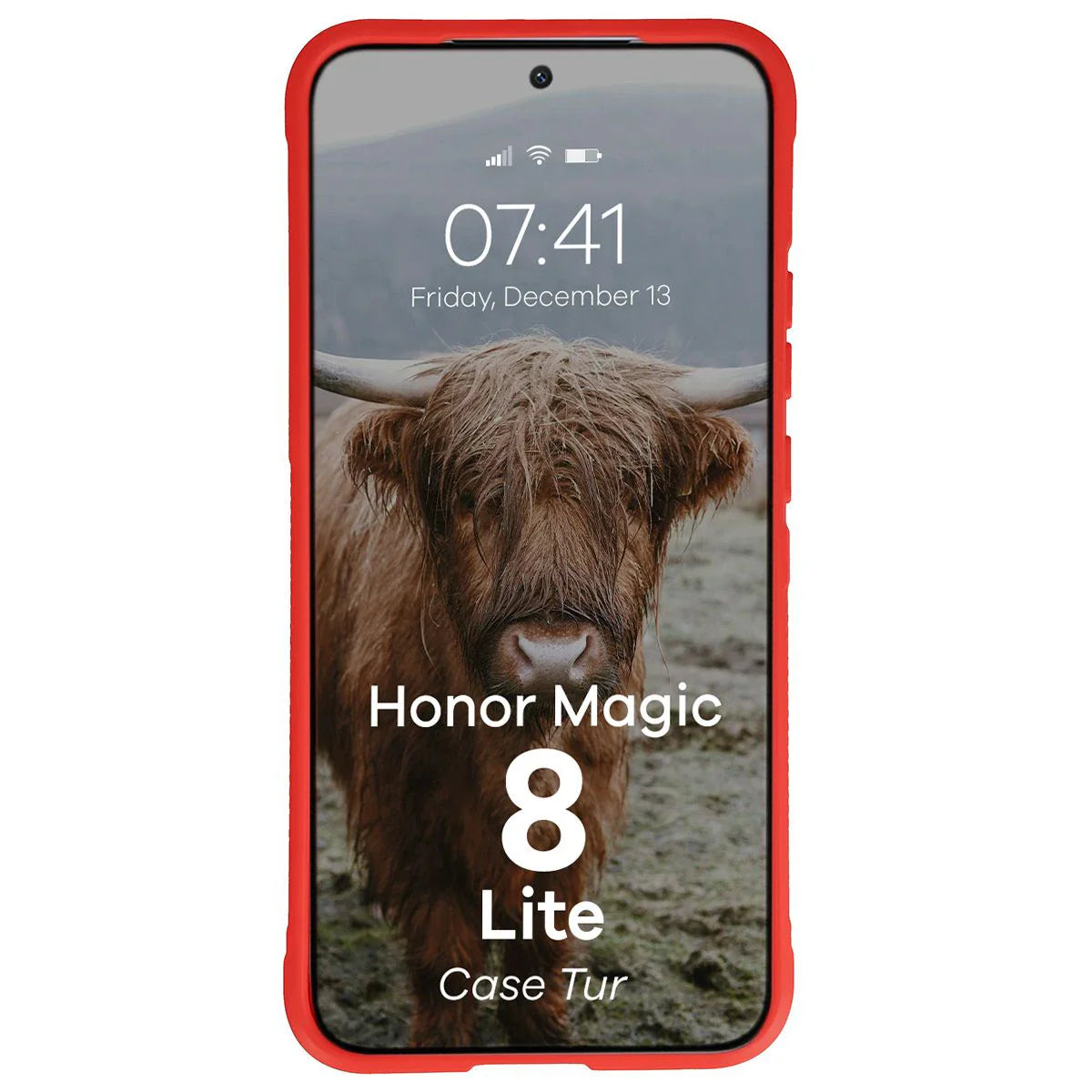 Robuste Handyhülle für Honor Magic8 Lite, Bizon Case Tur, Rot