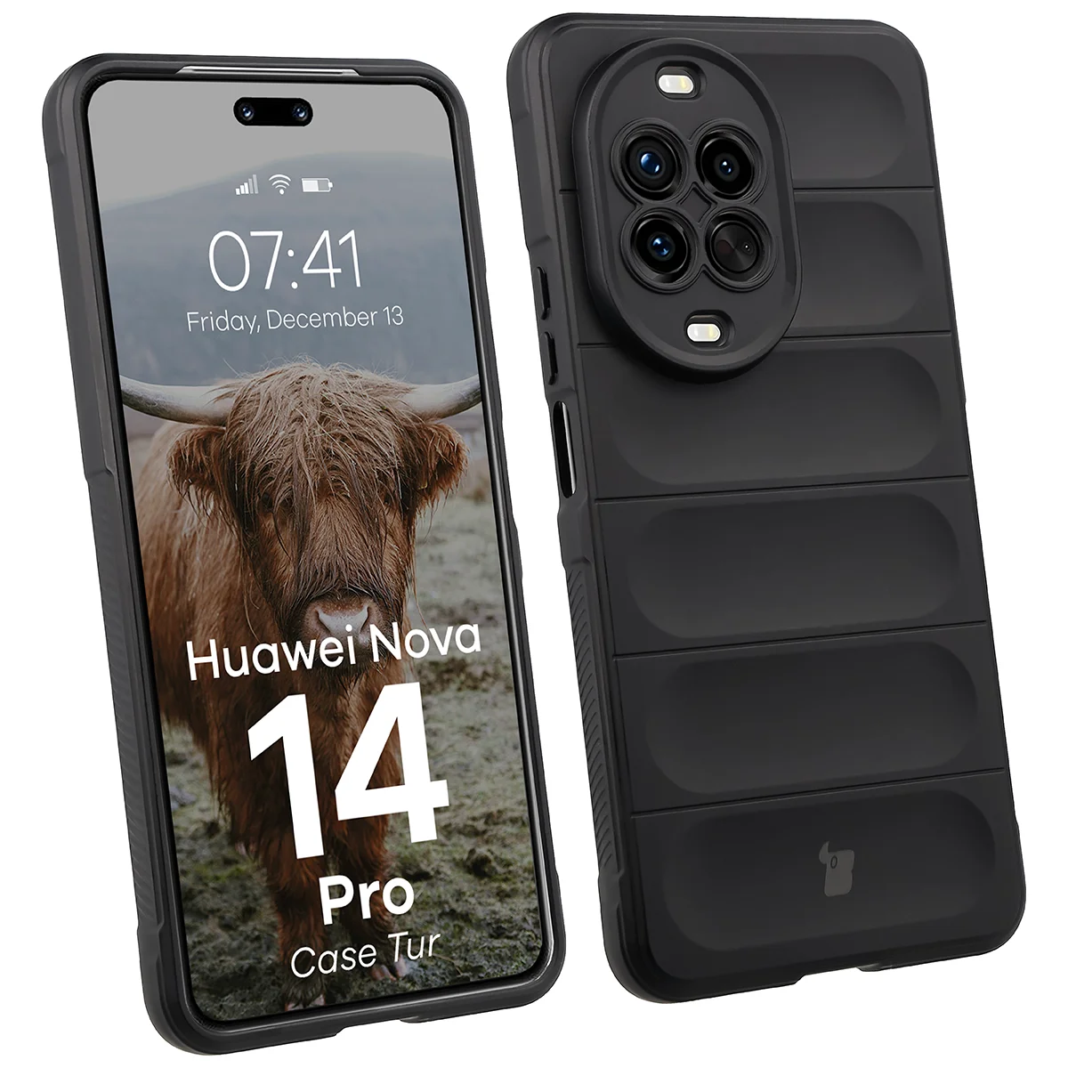 Robuste Handyhülle für Huawei nova 14 Pro, Bizon Case Tur, Schwarz