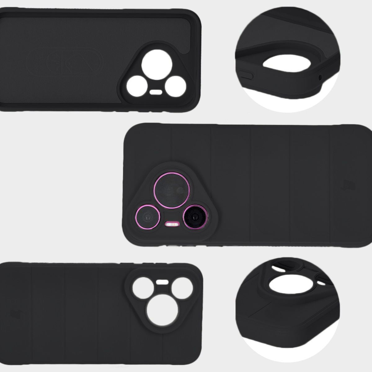 Robuste Handyhülle für Huawei Pura 70, Bizon Case Tur, Schwarz