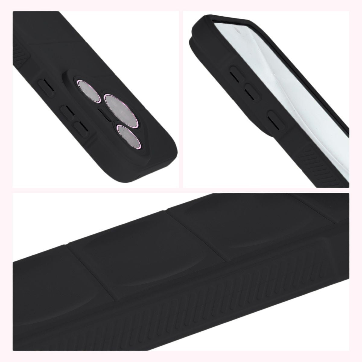 Robuste Handyhülle für Huawei Pura 70, Bizon Case Tur, Schwarz