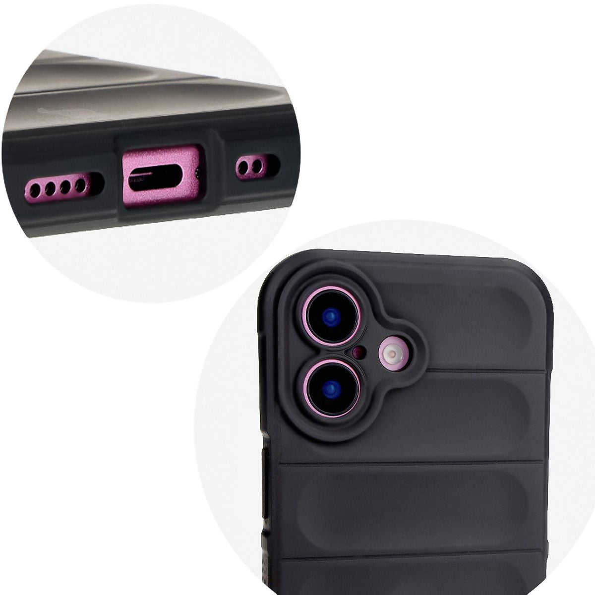 Robuste Handyhülle für iPhone 16, Bizon Case Tur, Schwarz
