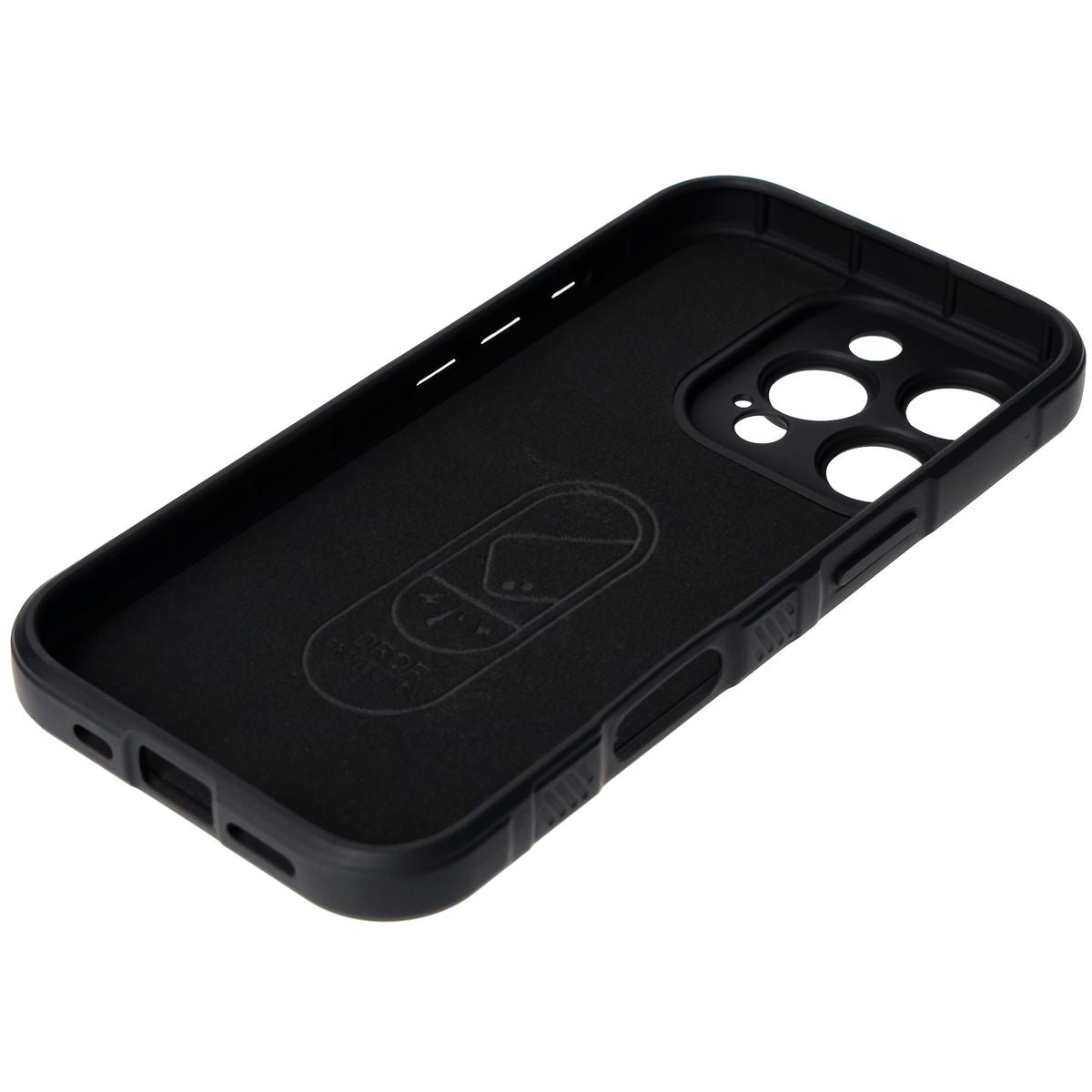 Robuste Handyhülle für iPhone 16 Pro, Bizon Case Tur, Schwarz
