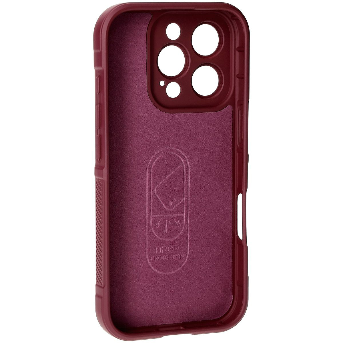 Robuste Handyhülle für iPhone 16 Pro, Bizon Case Tur, Burgunderrot