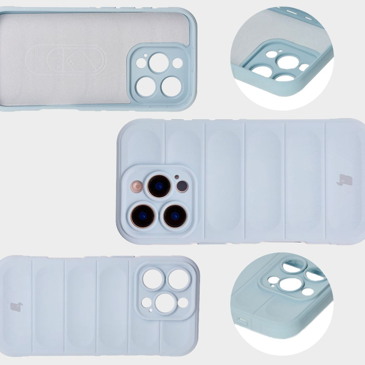 Robuste Handyhülle für iPhone 16 Pro, Bizon Case Tur, Hellblau