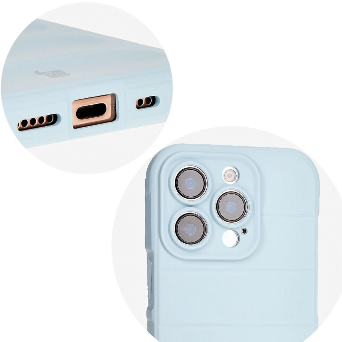 Robuste Handyhülle für iPhone 16 Pro, Bizon Case Tur, Hellblau