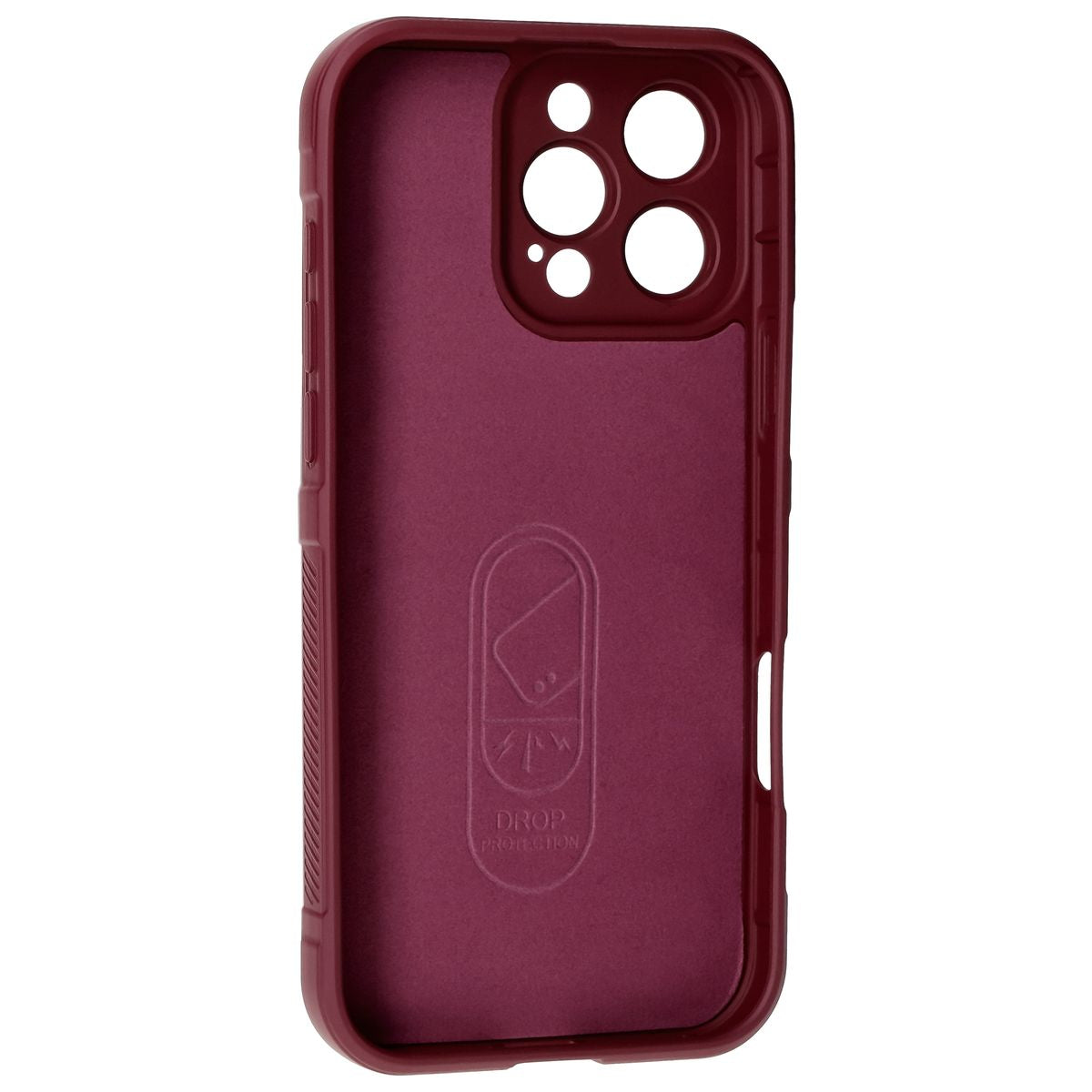 Robuste Handyhülle für iPhone 16 Pro Max, Bizon Case Tur, Burgunderrot
