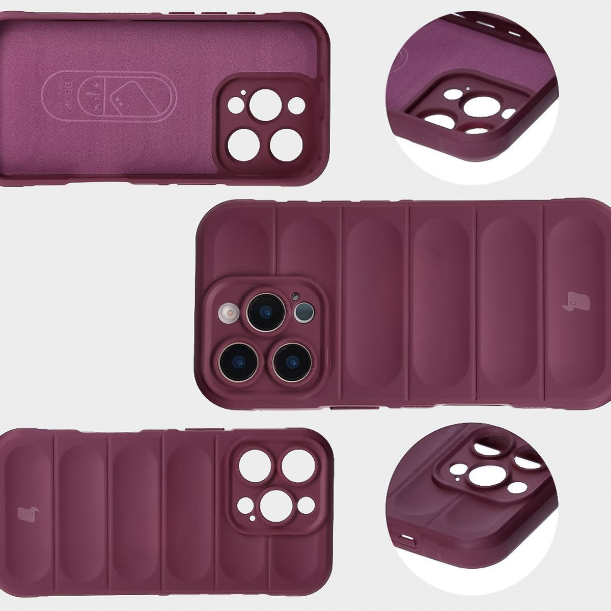 Robuste Handyhülle für iPhone 16 Pro Max, Bizon Case Tur, Burgunderrot