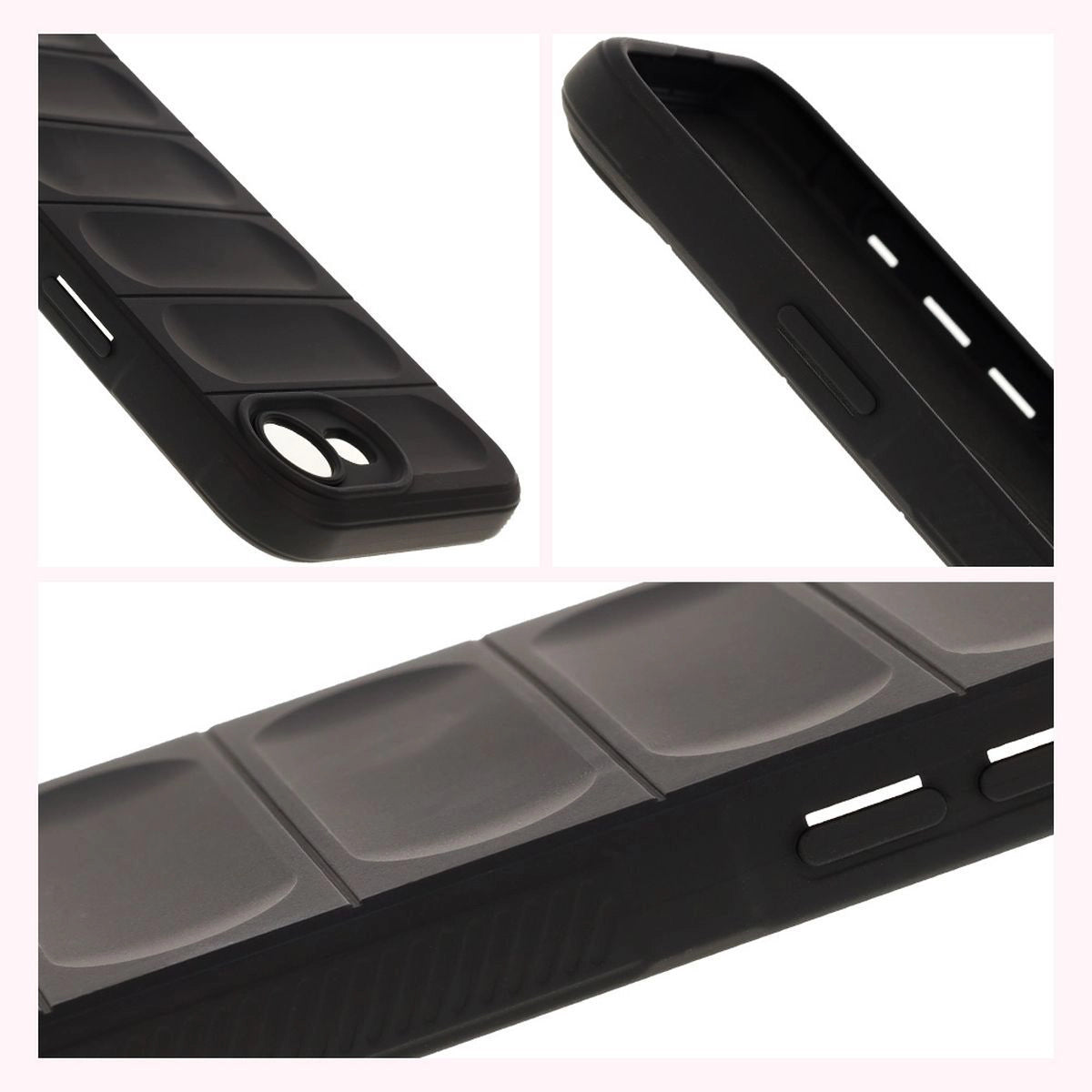 Robuste Handyhülle für iPhone 17e / 16e, Bizon Case Tur, Schwarz