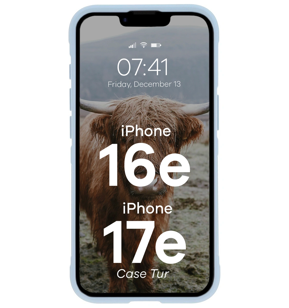 Robuste Handyhülle für iPhone 17e / 16e, Bizon Case Tur, Hellblau