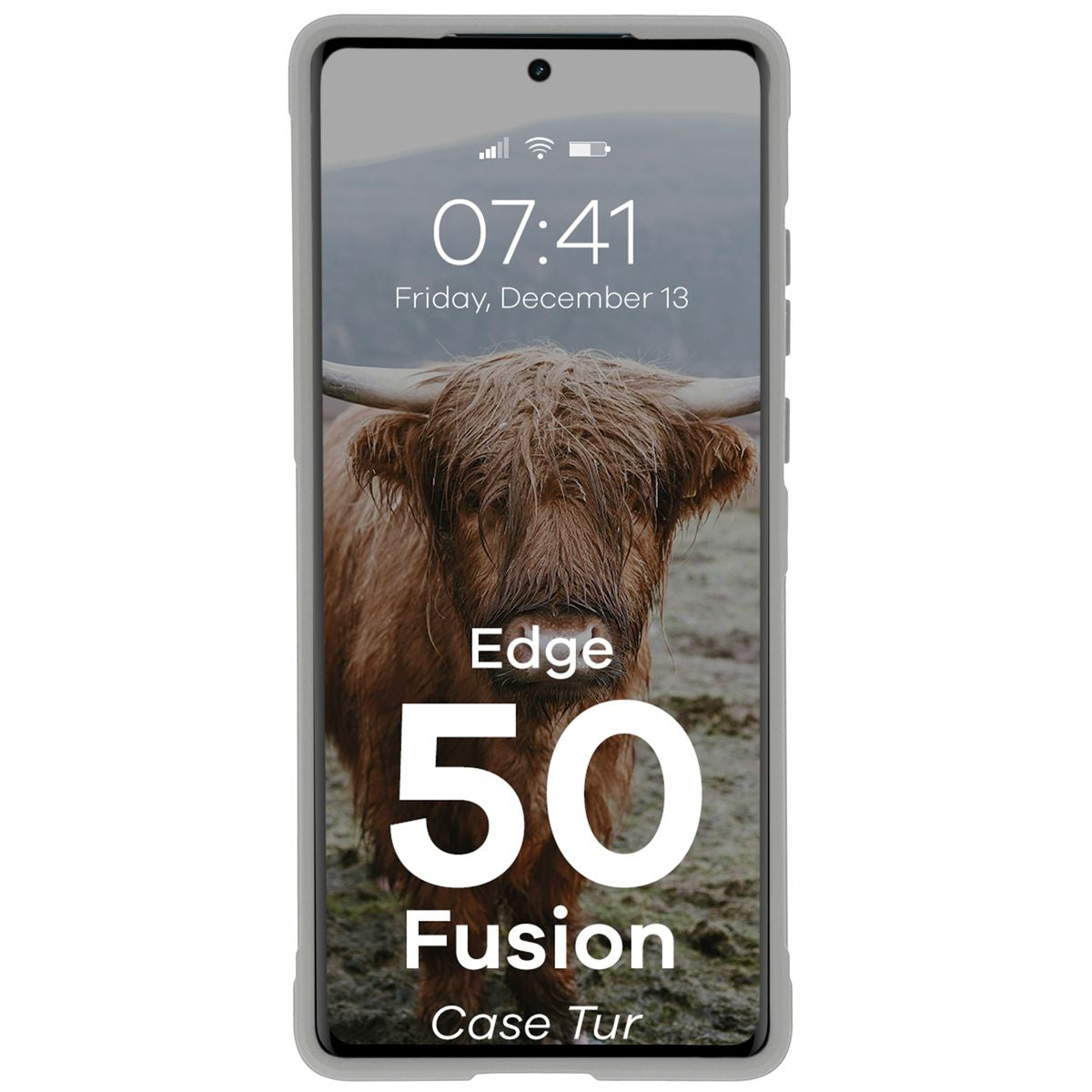 Robuste Handyhülle für Motorola Edge 50 Fusion, Bizon Case Tur, Hellgrau