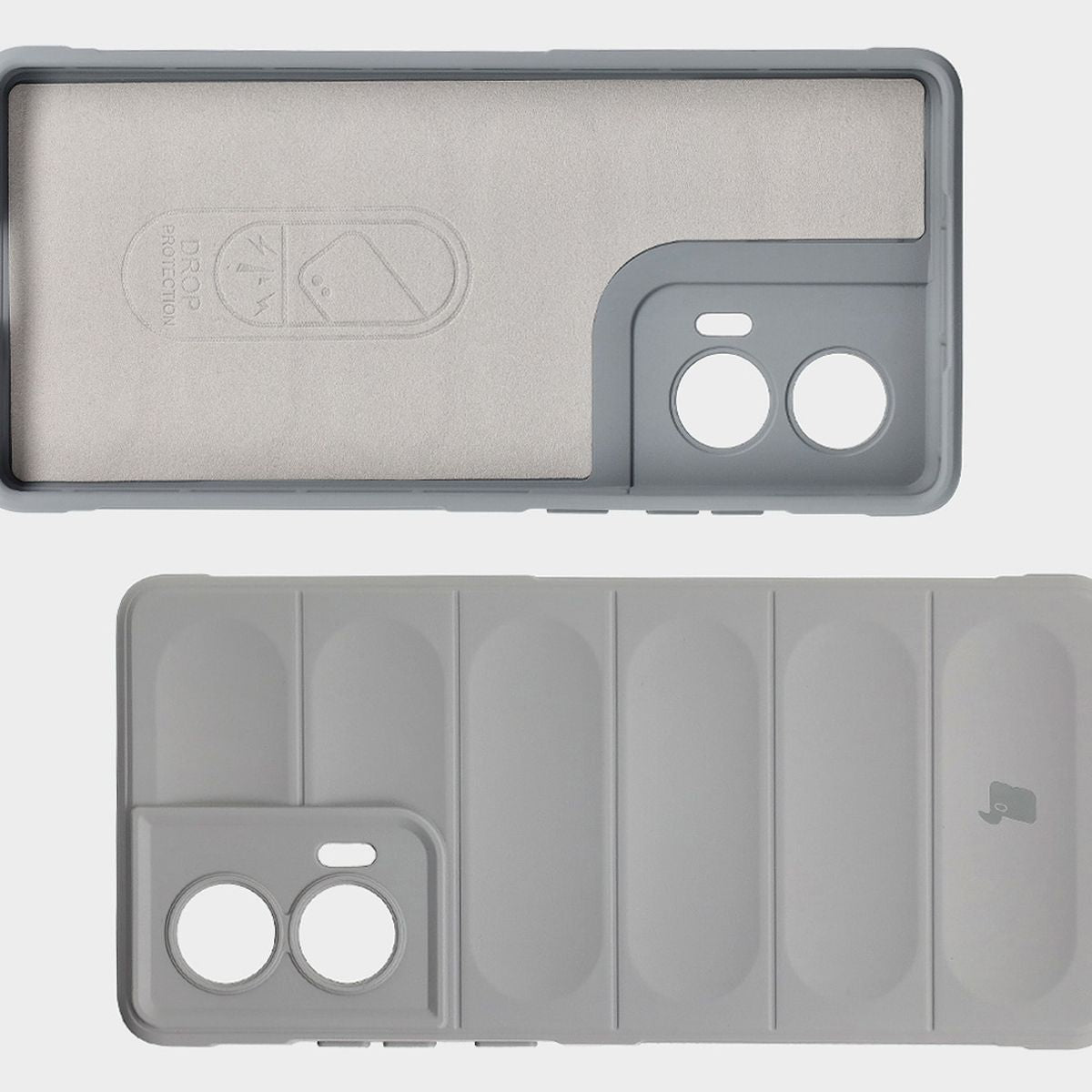 Robuste Handyhülle für Motorola Edge 50 Fusion, Bizon Case Tur, Hellgrau