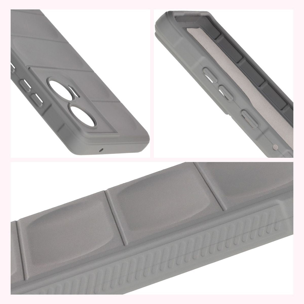 Robuste Handyhülle für Motorola Edge 50 Fusion, Bizon Case Tur, Hellgrau