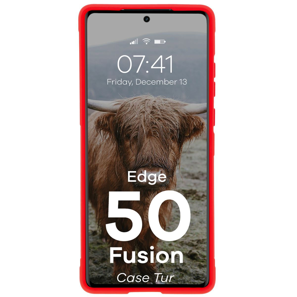Robuste Handyhülle für Motorola Edge 50 Fusion, Bizon Case Tur, Rot