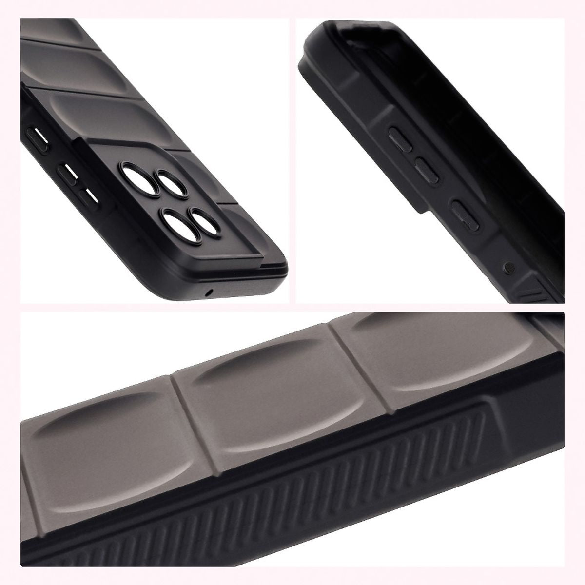 Robuste Handyhülle für Motorola Edge 50 Neo, Bizon Case Tur, Schwarz