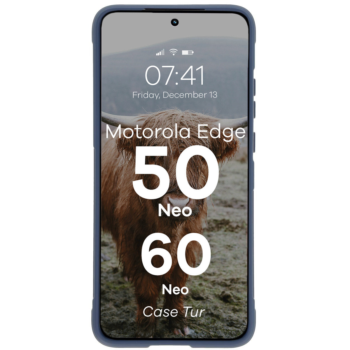 Robuste Handyhülle für Motorola Edge 50 Neo, Bizon Case Tur, Dunkelblau